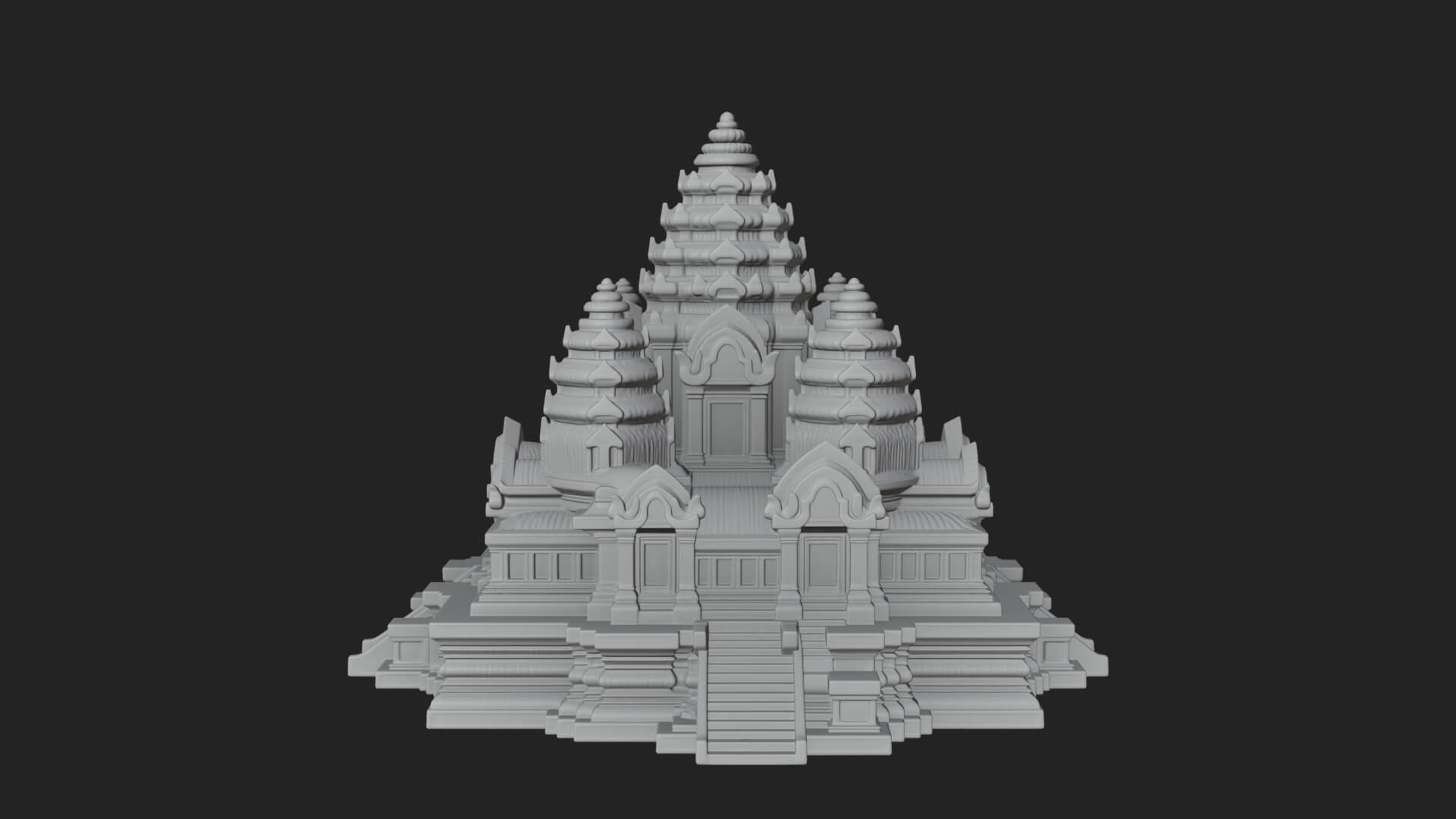 Khmer Temple Tower Design 4 3D Print Model 3D Model