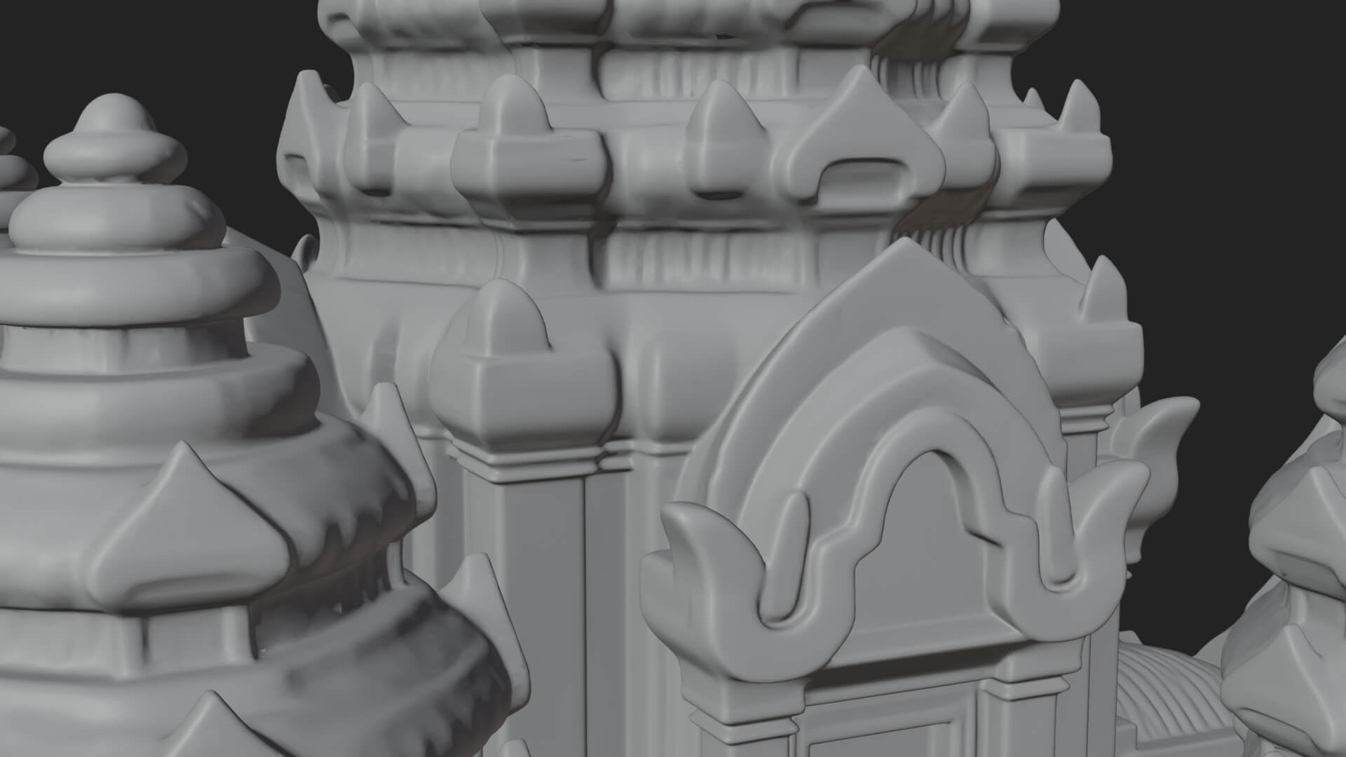 Khmer Temple Tower Design 4 3D Print Model 3D Model