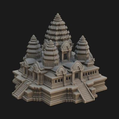 Khmer Temple Tower Design 4 3D Print Model
