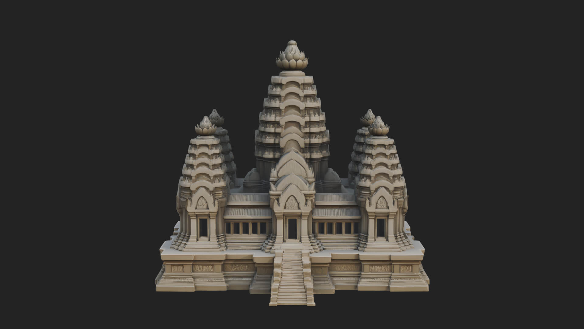 Khmer Temple Tower Design 5 3D Print Model 3D Model