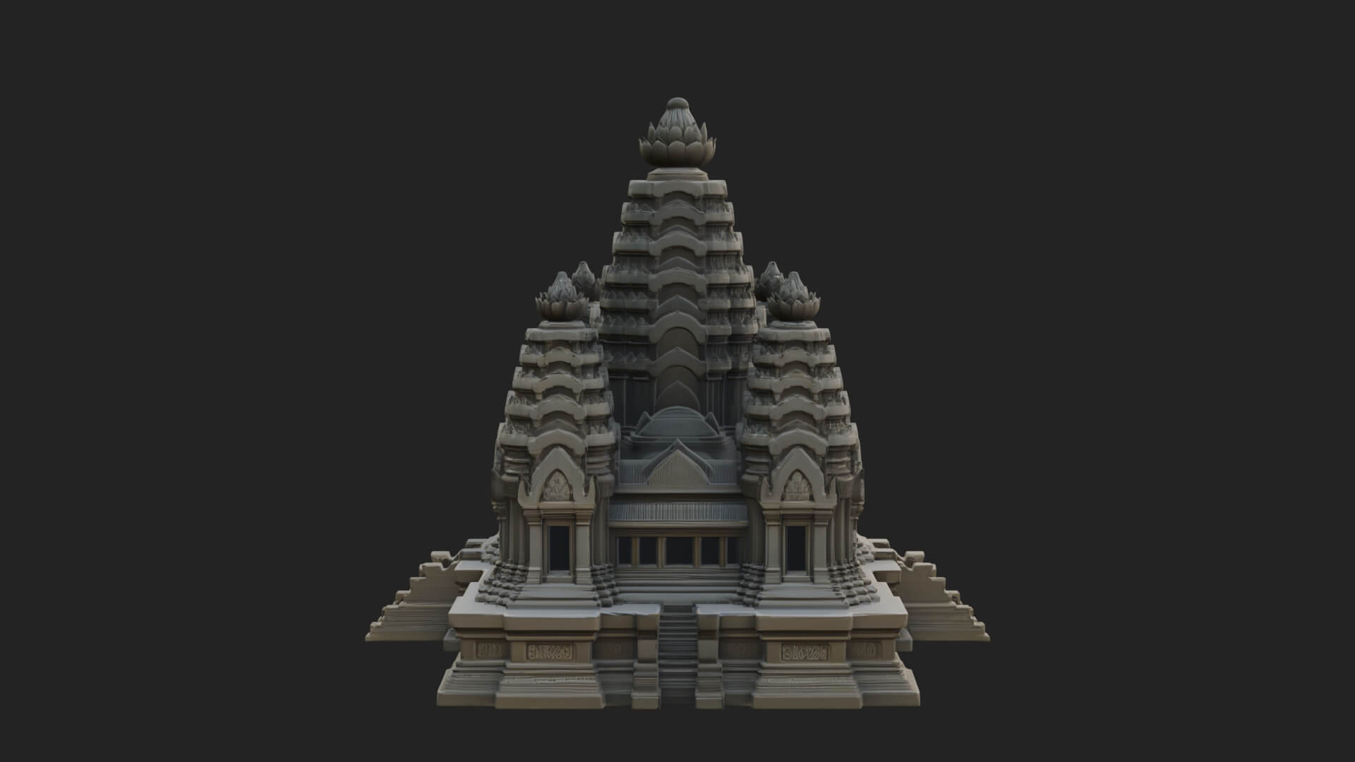Khmer Temple Tower Design 5 3D Print Model 3D Model