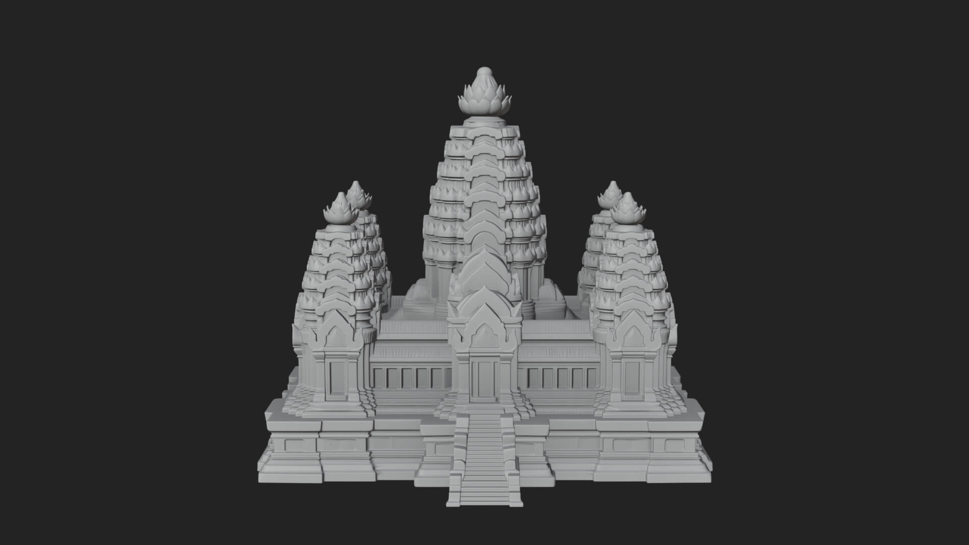 Khmer Temple Tower Design 5 3D Print Model 3D Model