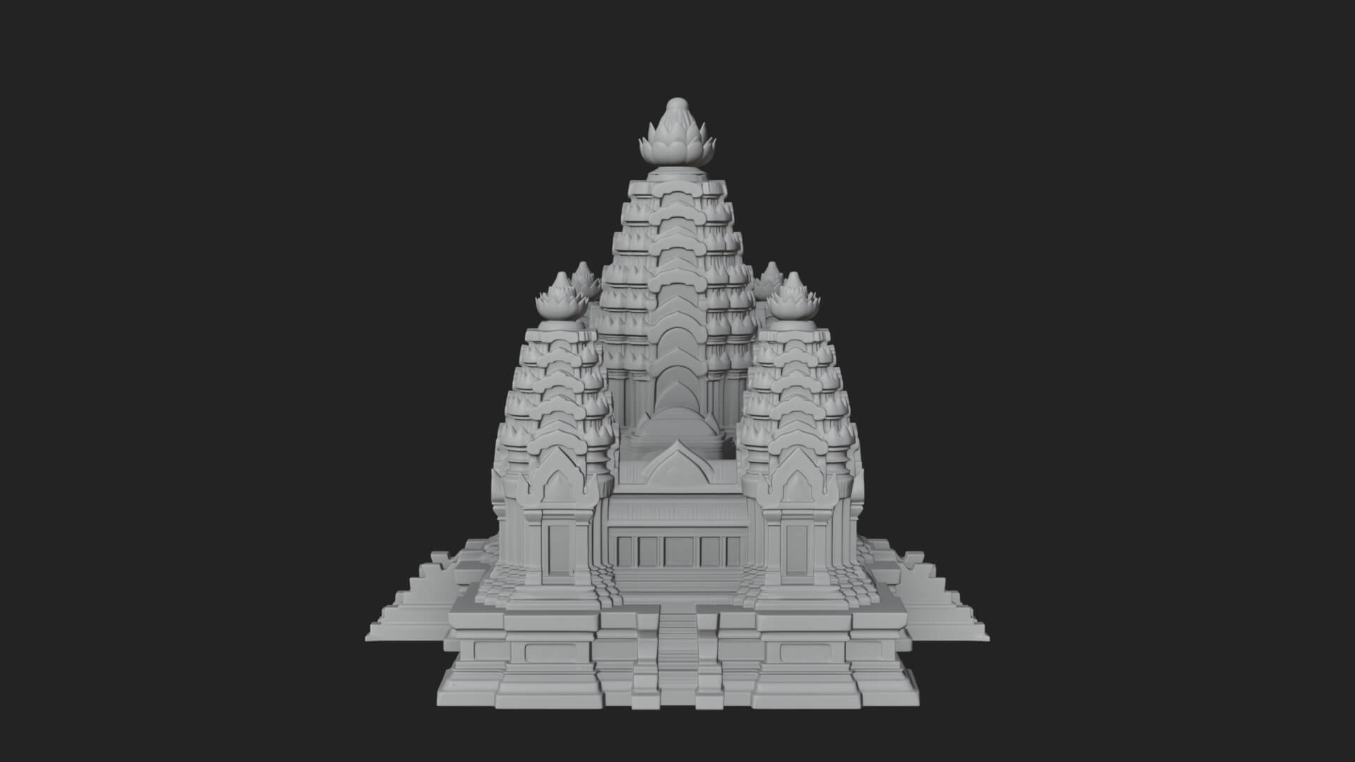 Khmer Temple Tower Design 5 3D Print Model 3D Model