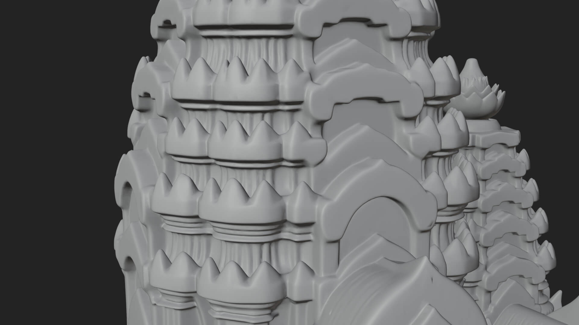Khmer Temple Tower Design 5 3D Print Model 3D Model