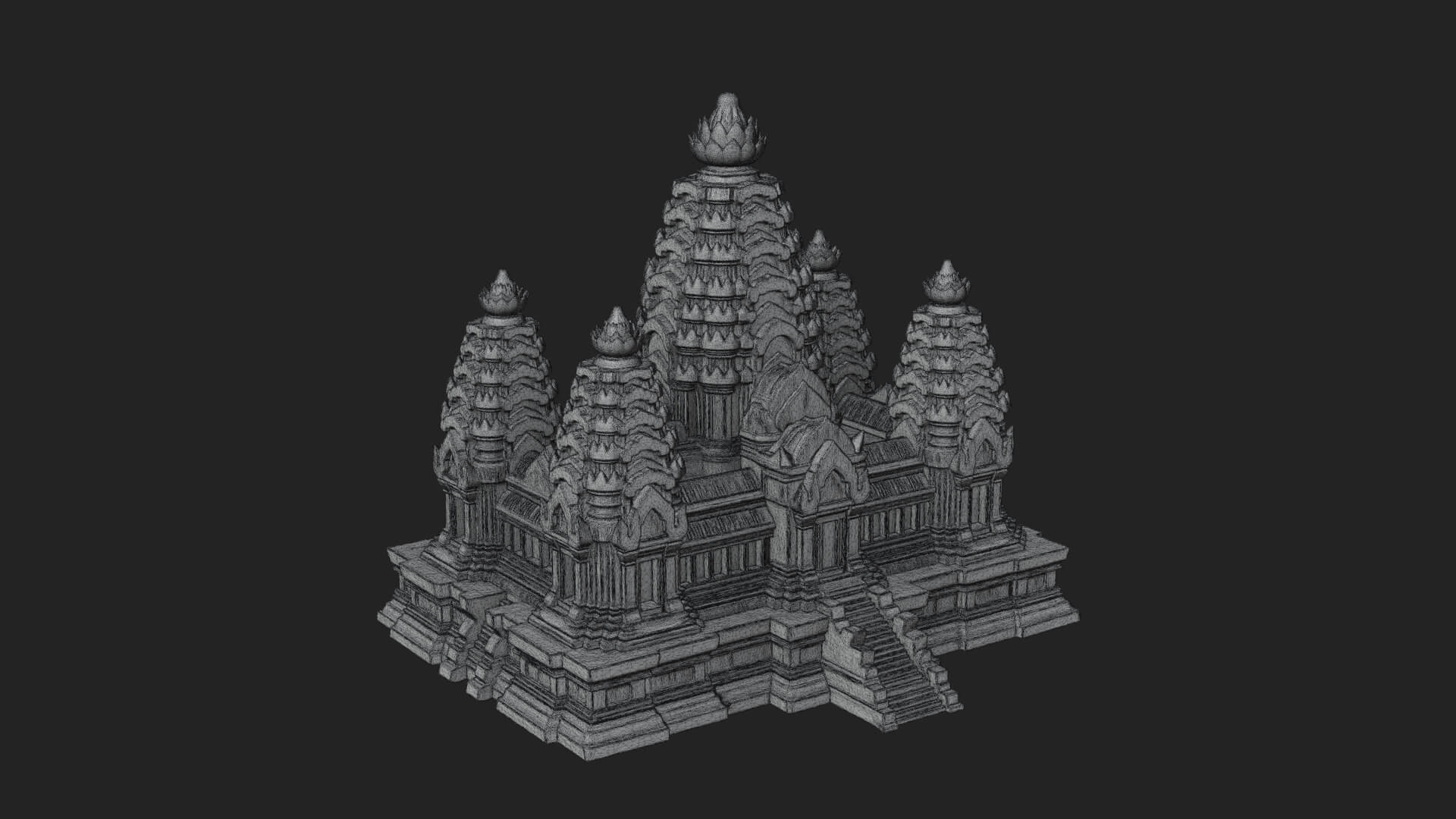 Khmer Temple Tower Design 5 3D Print Model 3D Model