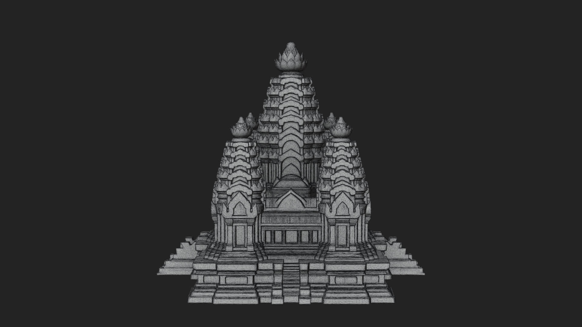 Khmer Temple Tower Design 5 3D Print Model 3D Model