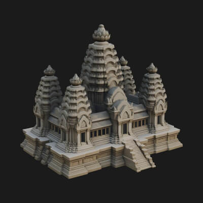 Khmer Temple Tower Design 5 3D Print Model