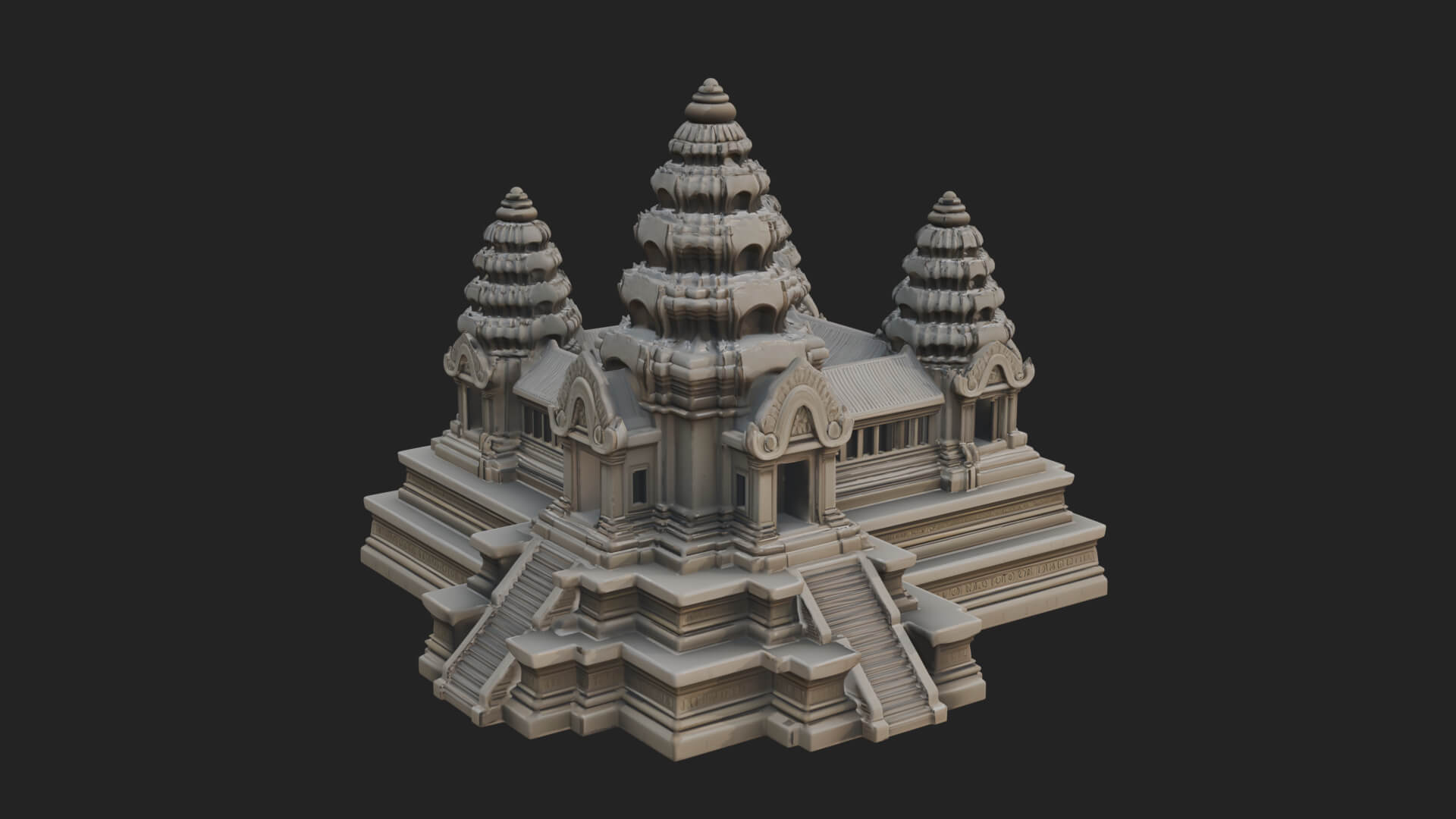Khmer Temple Tower Design 6 3D Print Model 3D Model
