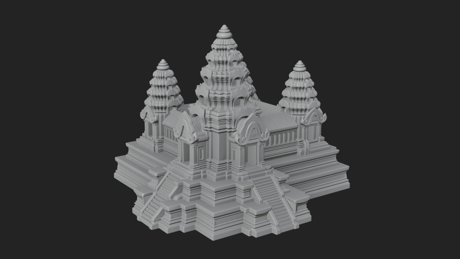 Khmer Temple Tower Design 6 3D Print Model 3D Model