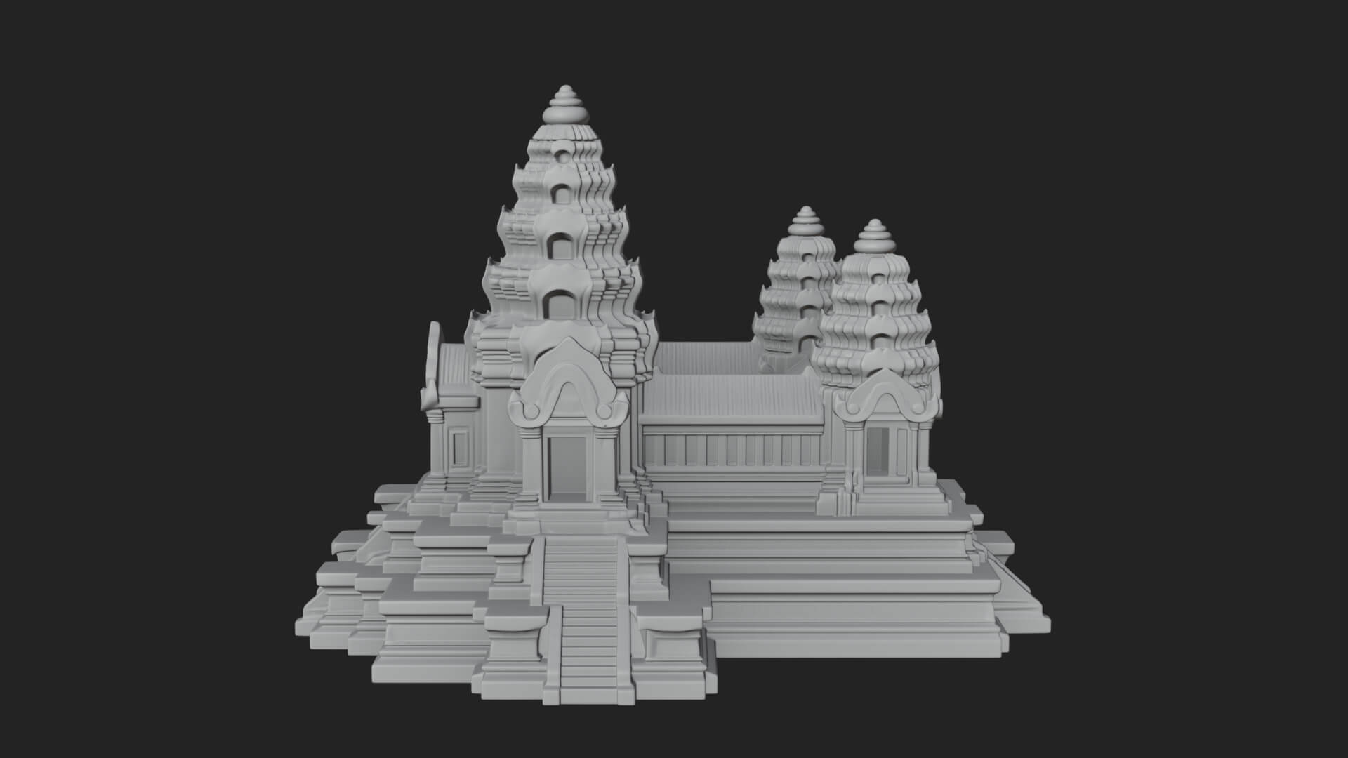 Khmer Temple Tower Design 6 3D Print Model 3D Model