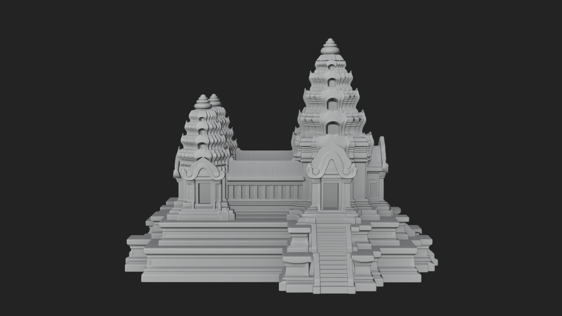 Khmer Temple Tower Design 6 3D Print Model 3D Model