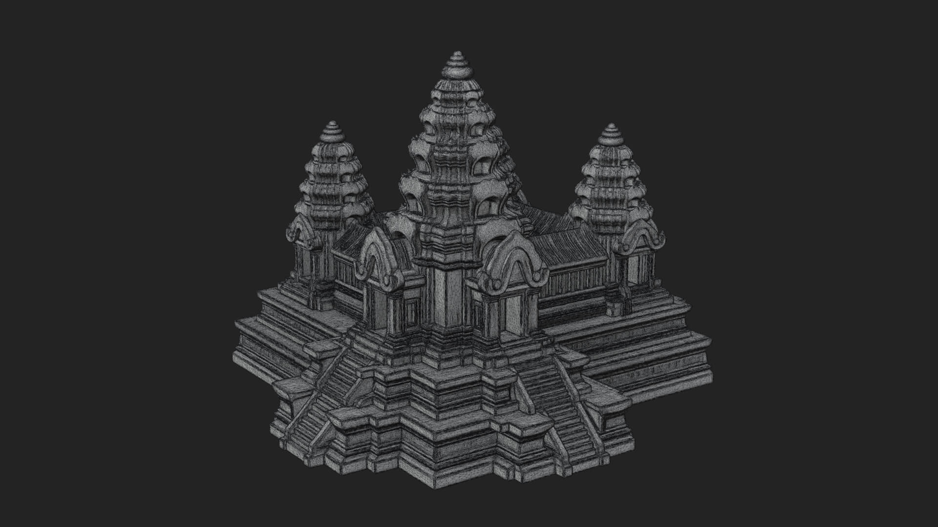 Khmer Temple Tower Design 6 3D Print Model 3D Model