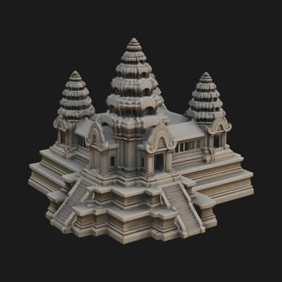 Khmer Temple Tower Design 6 3D Print Model