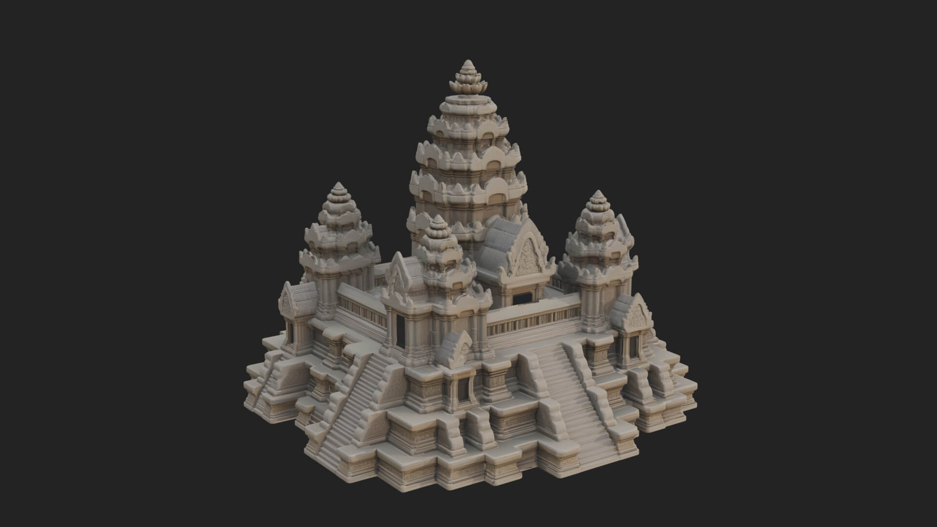 Khmer Temple Tower Design 7 3D Print Model 3D Model