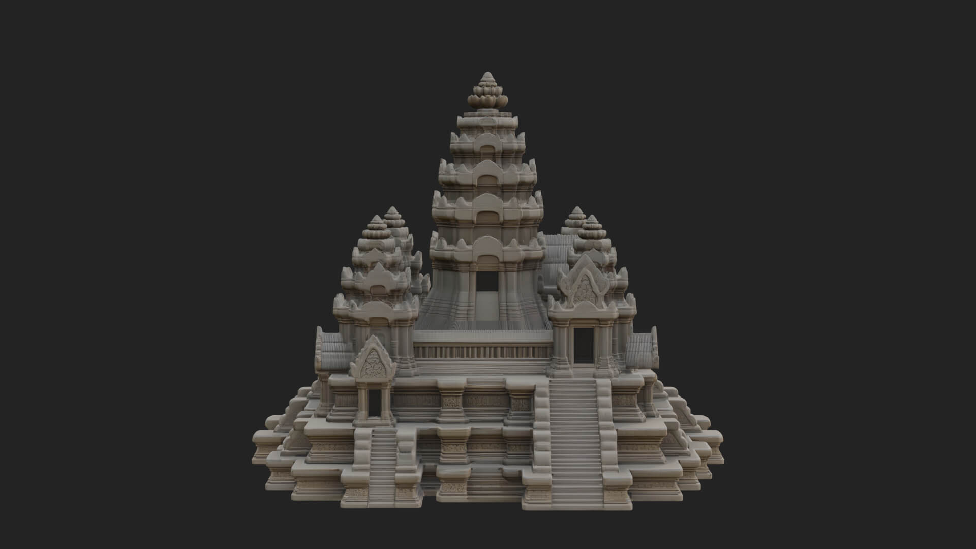 Khmer Temple Tower Design 7 3D Print Model 3D Model