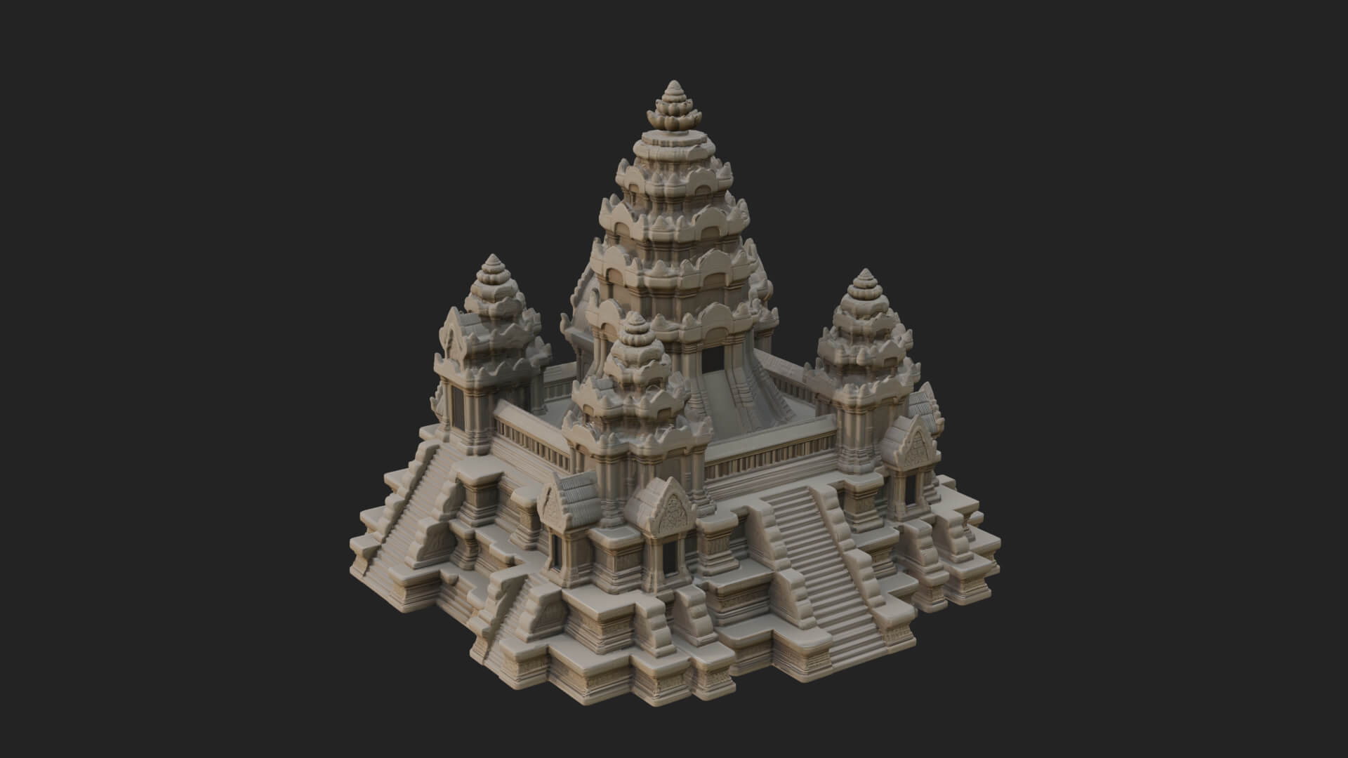 Khmer Temple Tower Design 7 3D Print Model 3D Model