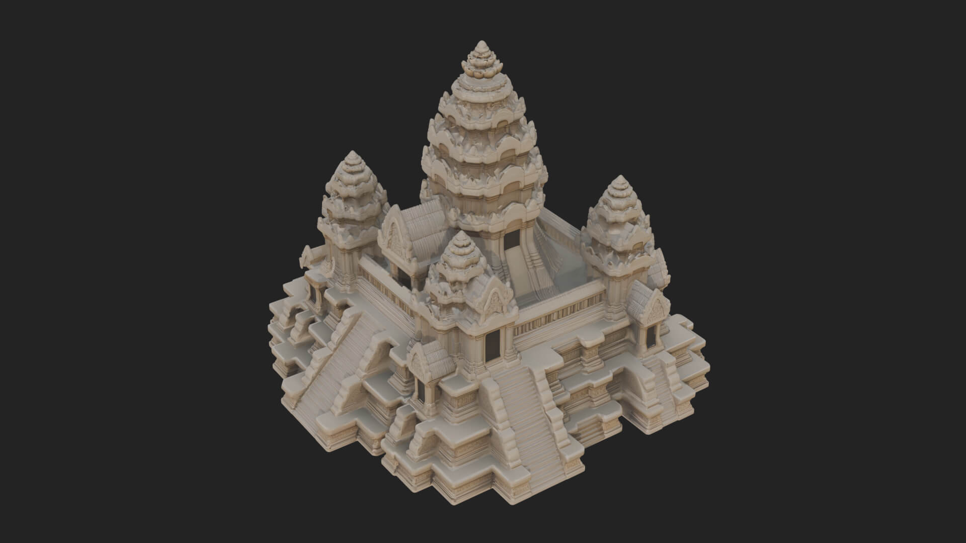 Khmer Temple Tower Design 7 3D Print Model 3D Model