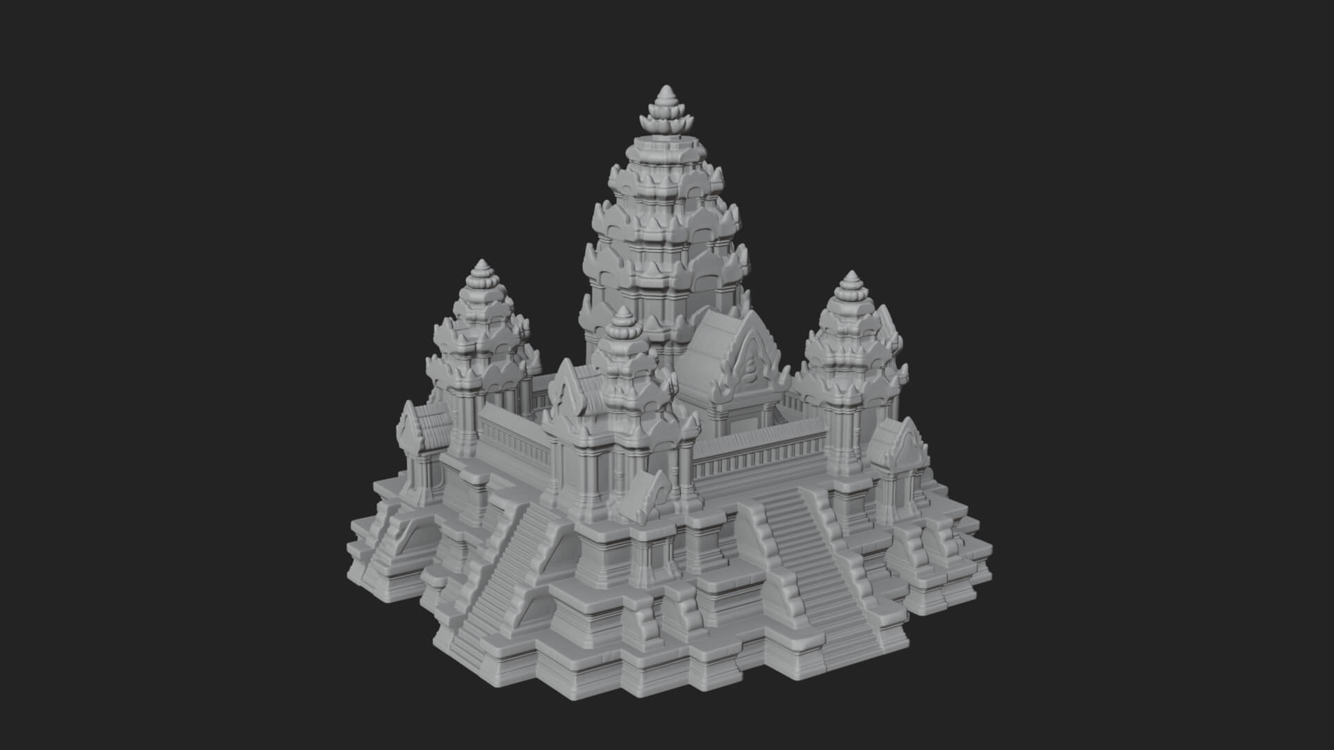 Khmer Temple Tower Design 7 3D Print Model 3D Model