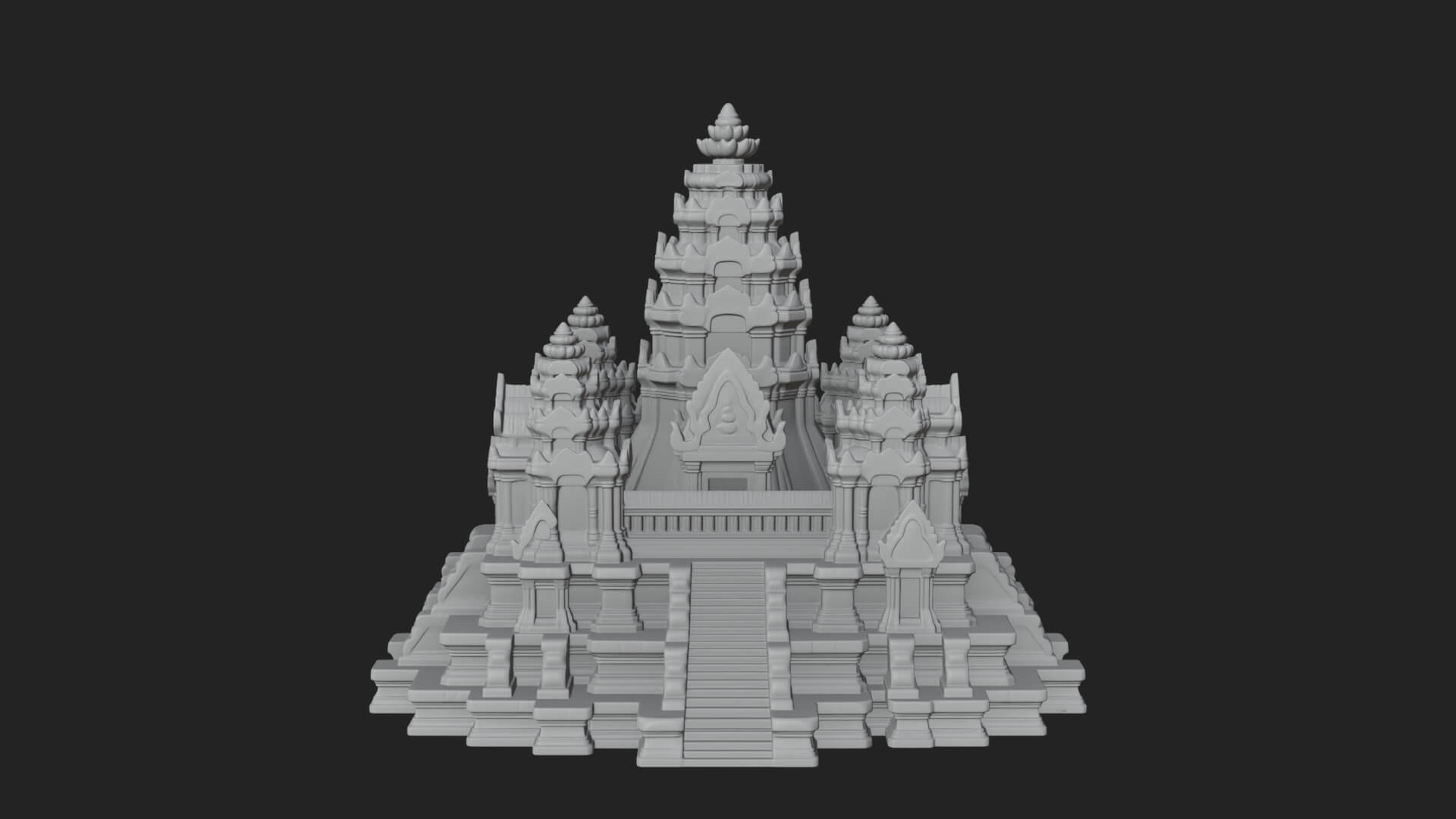 Khmer Temple Tower Design 7 3D Print Model 3D Model
