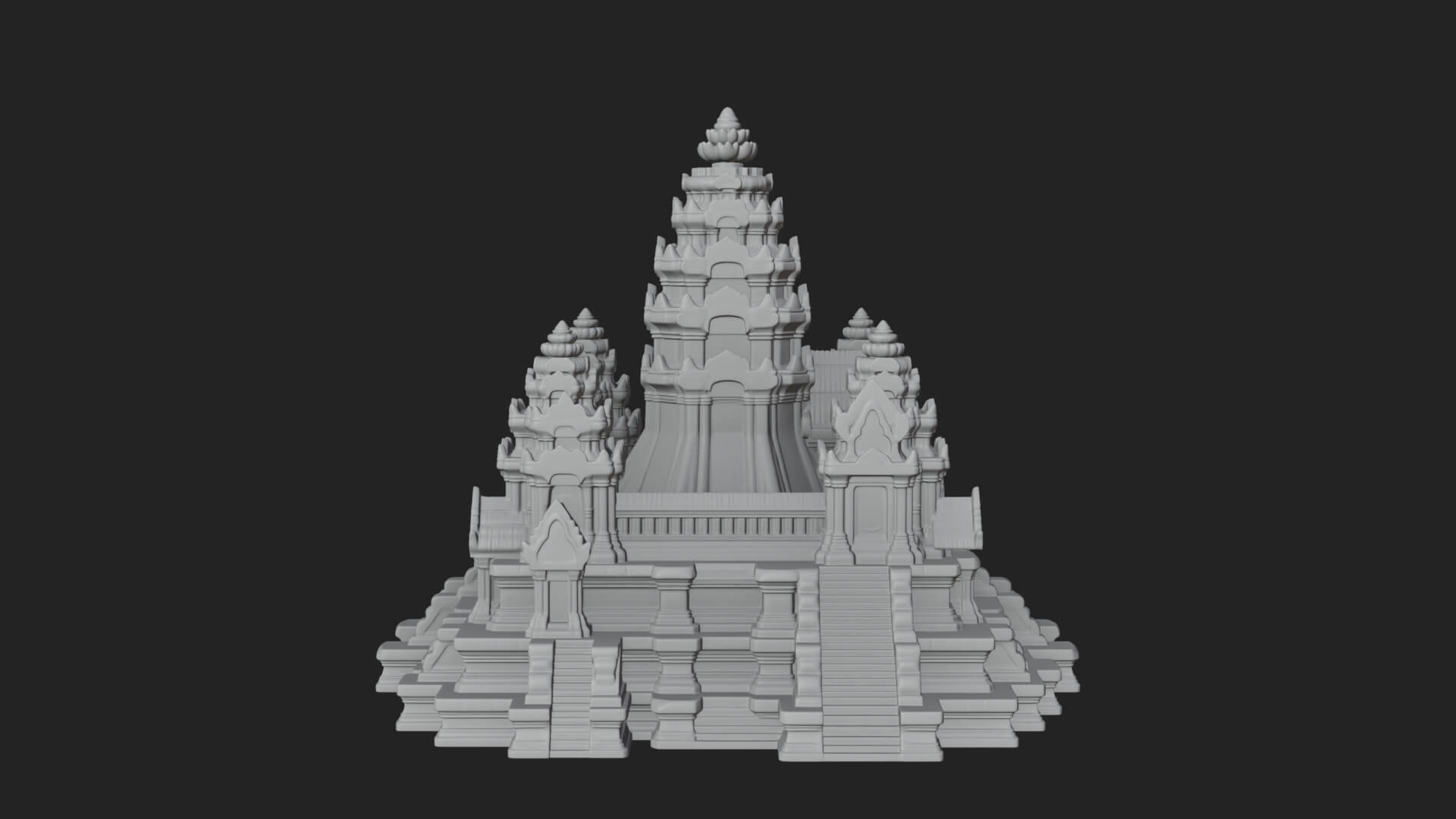 Khmer Temple Tower Design 7 3D Print Model 3D Model