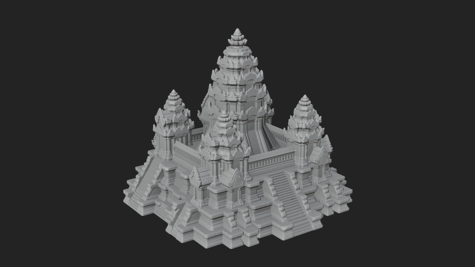 Khmer Temple Tower Design 7 3D Print Model 3D Model