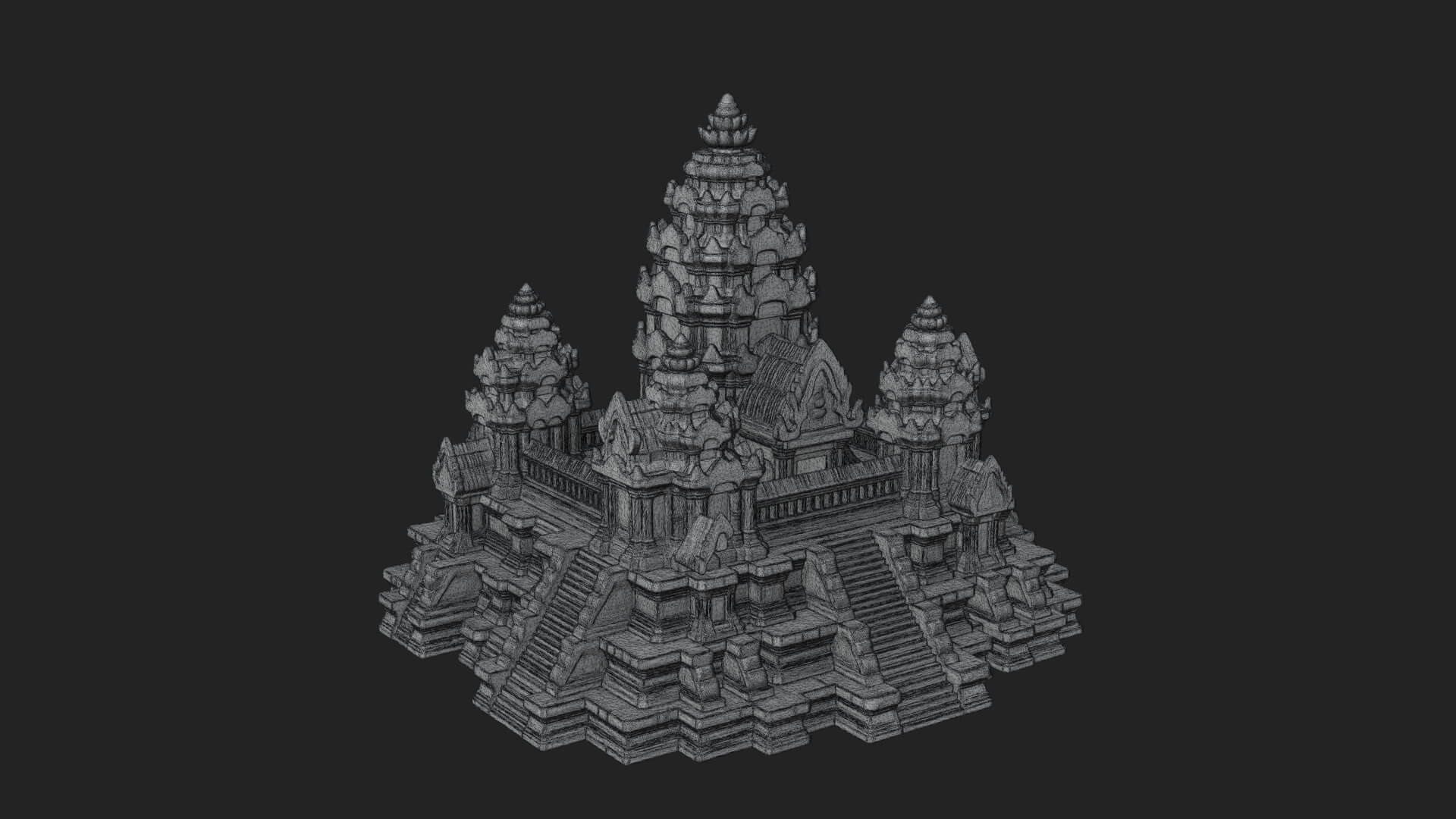 Khmer Temple Tower Design 7 3D Print Model 3D Model