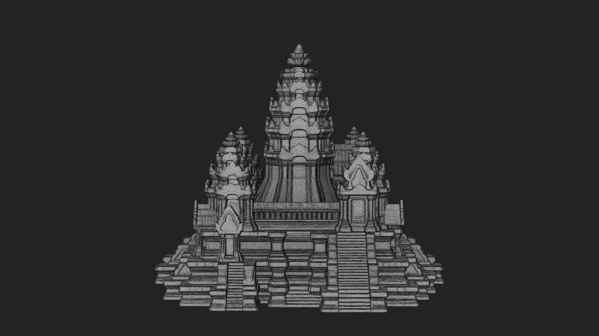 Khmer Temple Tower Design 7 3D Print Model 3D Model
