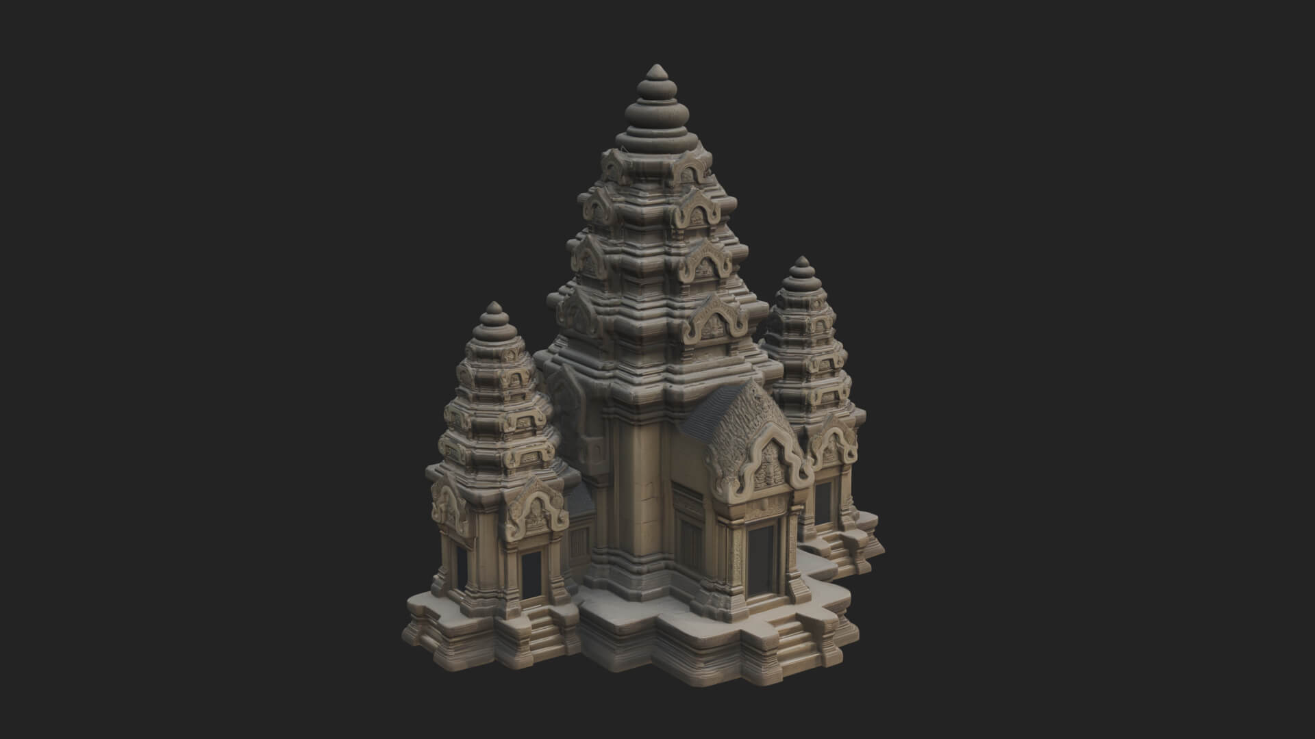 Khmer Temple Tower Design 8 3D Print Model 3D Model
