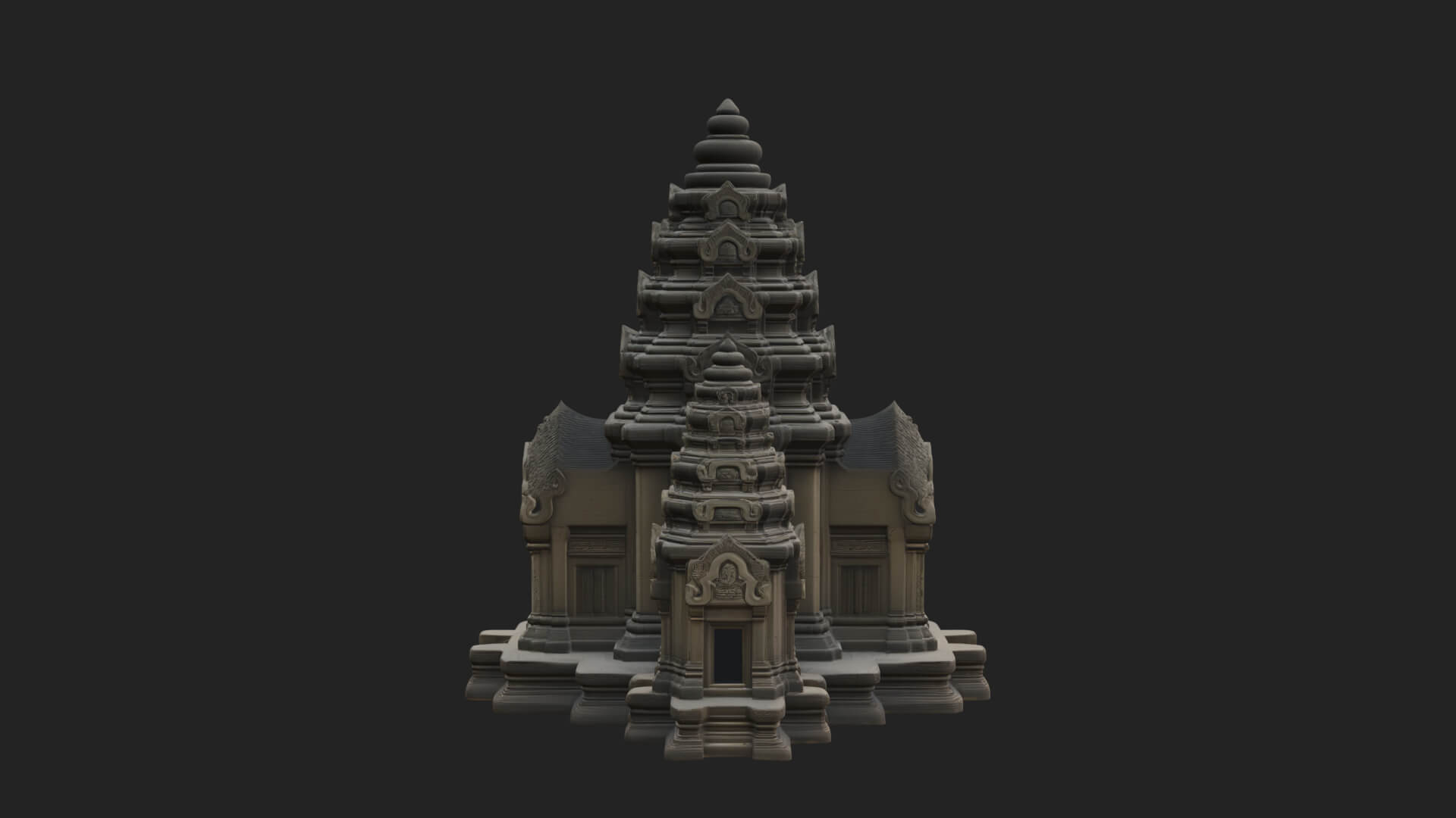 Khmer Temple Tower Design 8 3D Print Model 3D Model