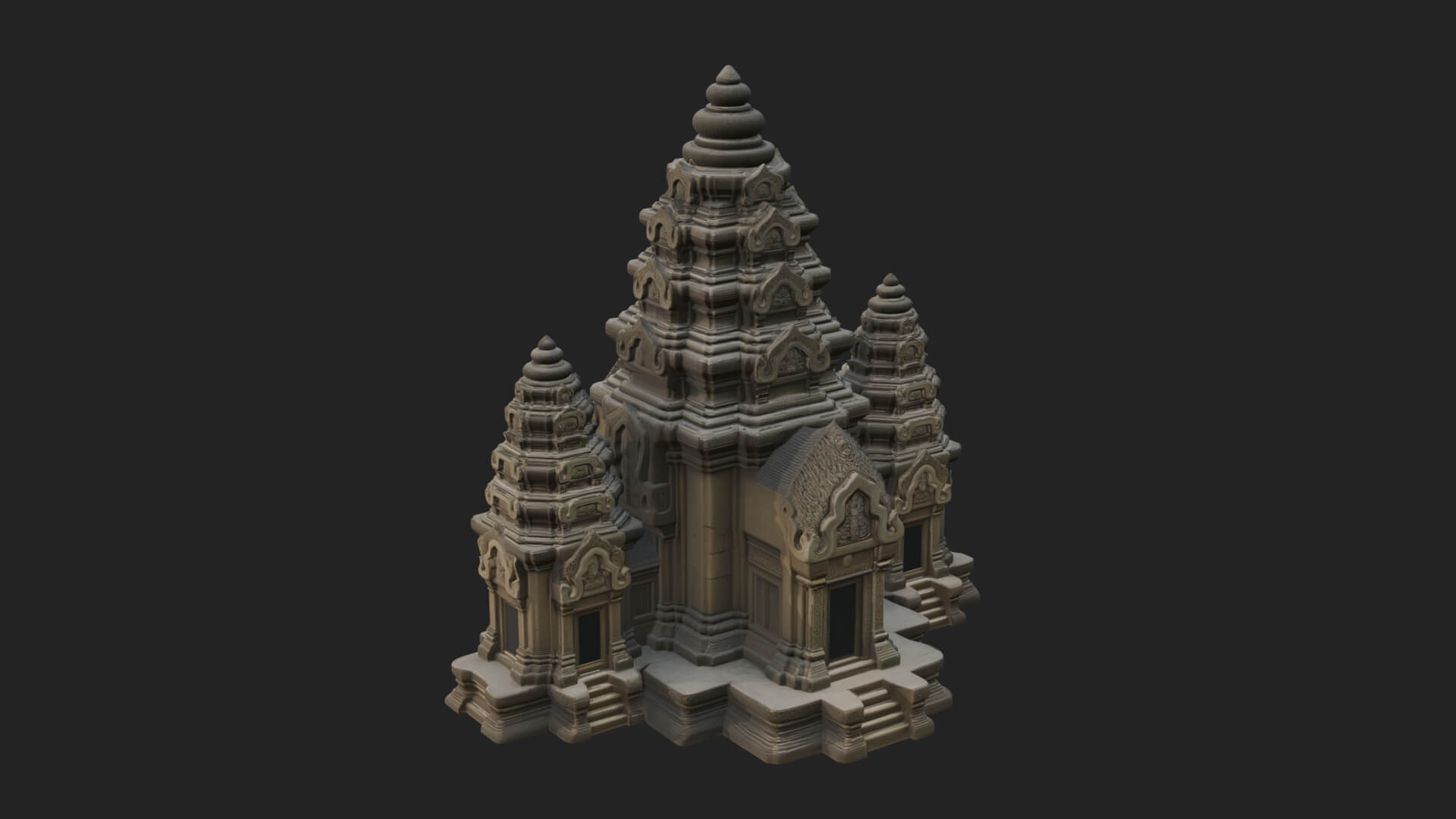 Khmer Temple Tower Design 8 3D Print Model 3D Model