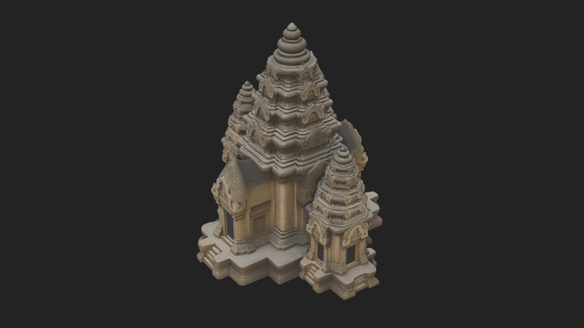 Khmer Temple Tower Design 8 3D Print Model 3D Model
