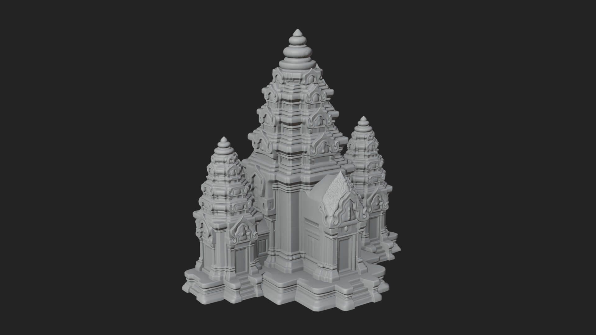 Khmer Temple Tower Design 8 3D Print Model 3D Model
