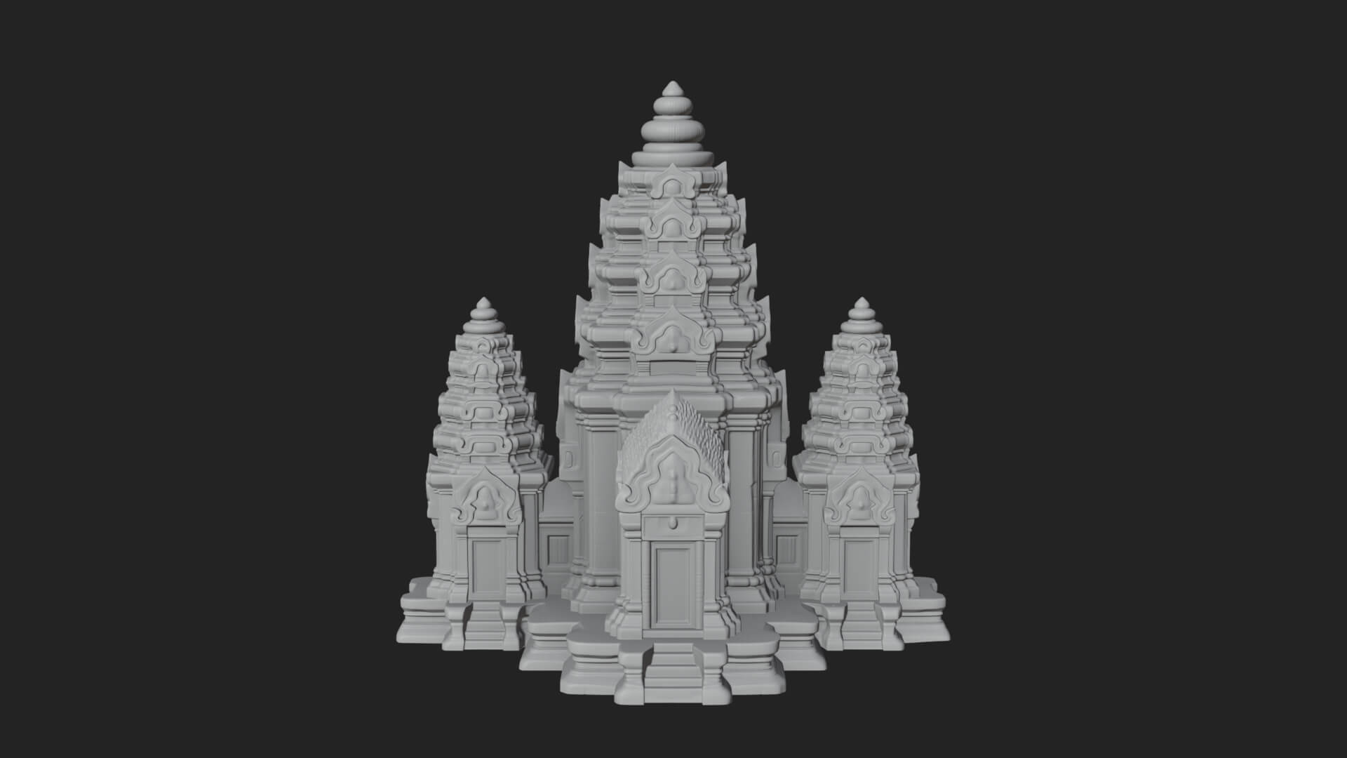 Khmer Temple Tower Design 8 3D Print Model 3D Model