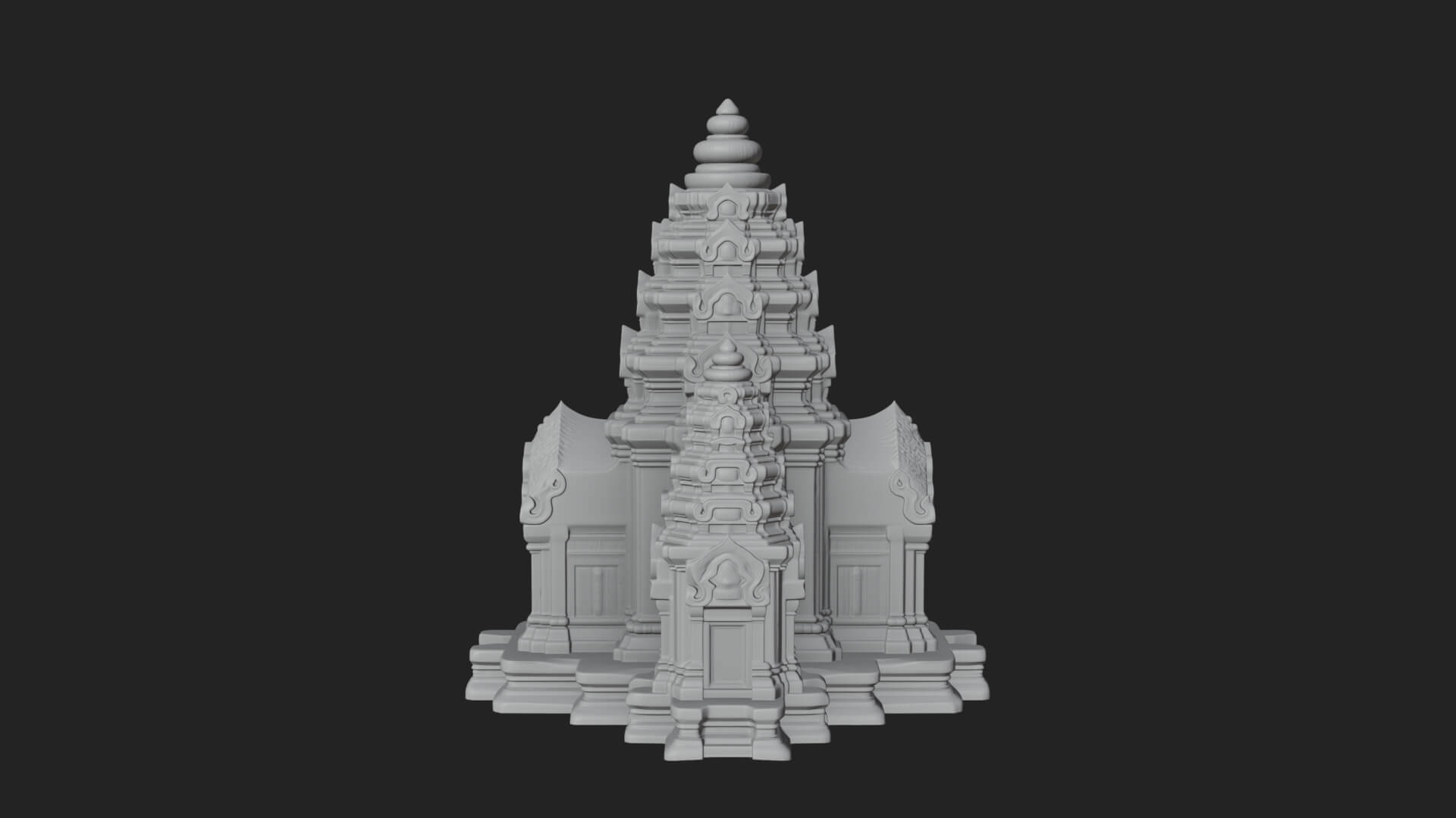 Khmer Temple Tower Design 8 3D Print Model 3D Model