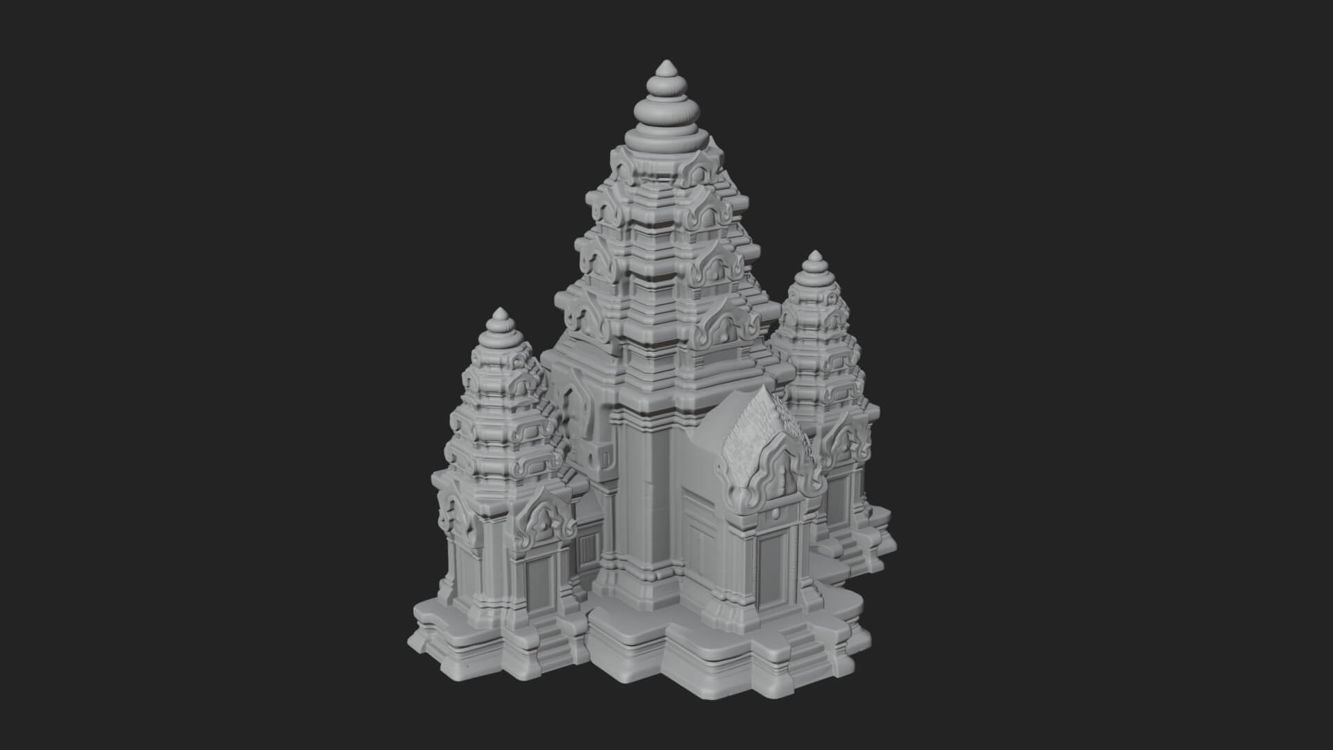 Khmer Temple Tower Design 8 3D Print Model 3D Model