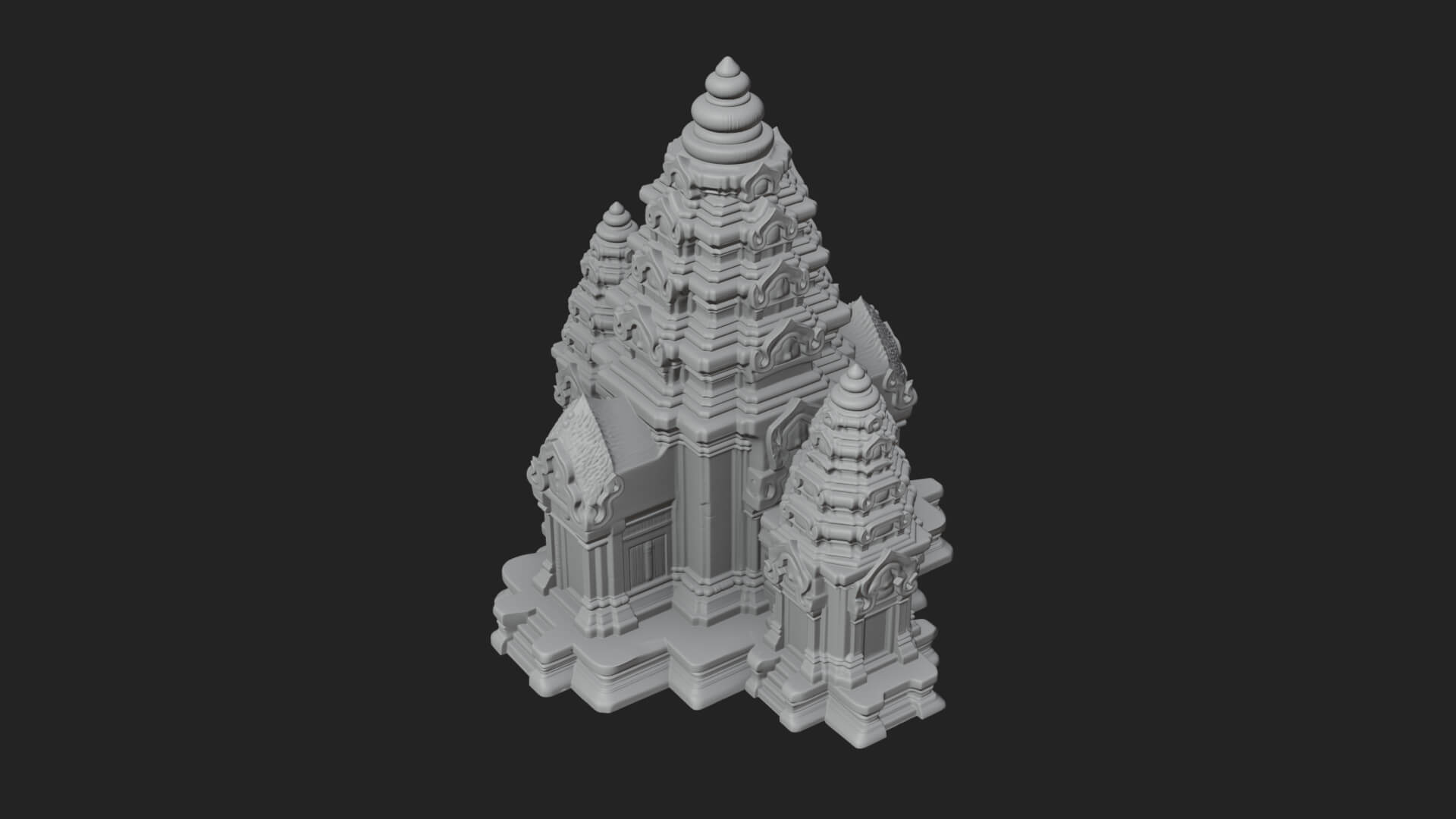 Khmer Temple Tower Design 8 3D Print Model 3D Model