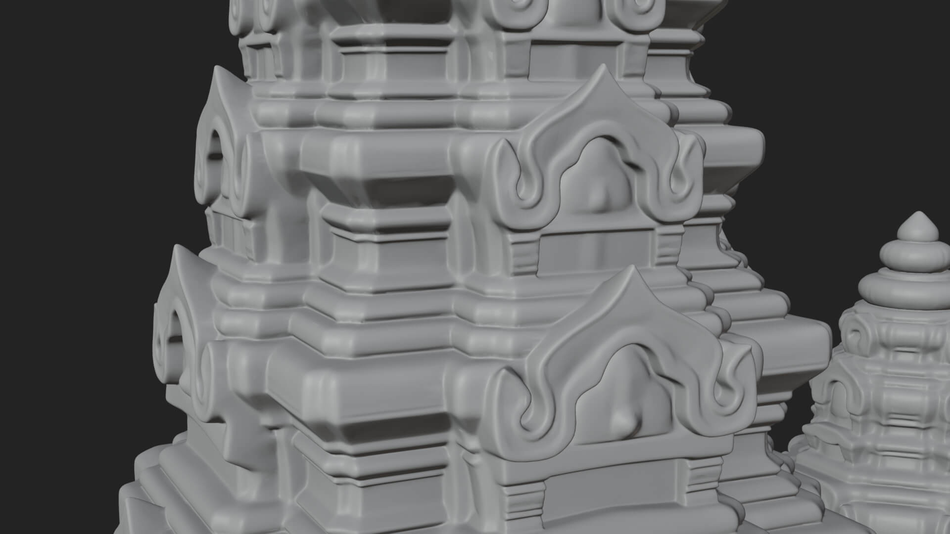 Khmer Temple Tower Design 8 3D Print Model 3D Model