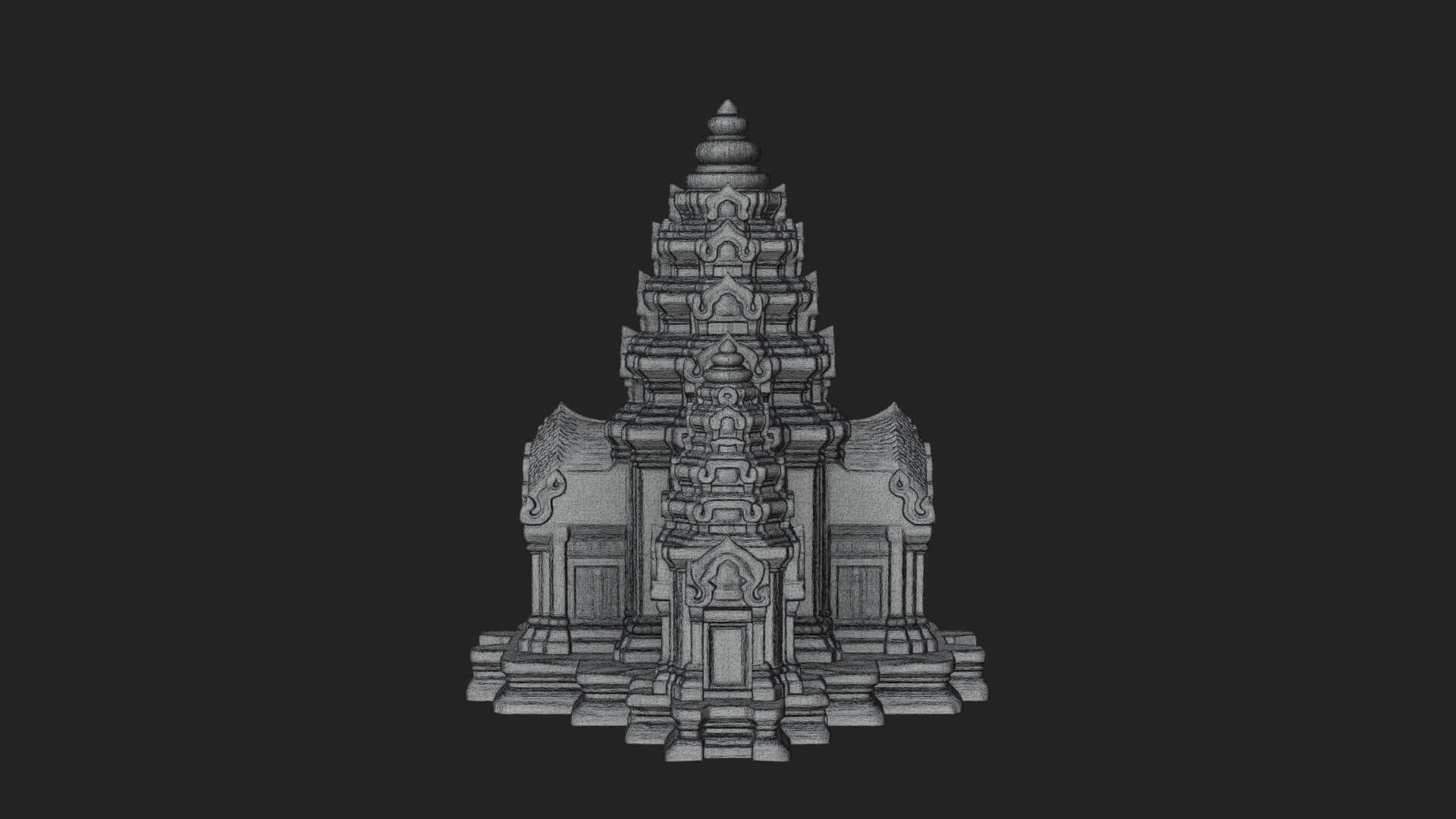 Khmer Temple Tower Design 8 3D Print Model 3D Model