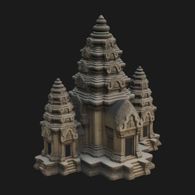 Khmer Temple Tower Design 8 3D Print Model