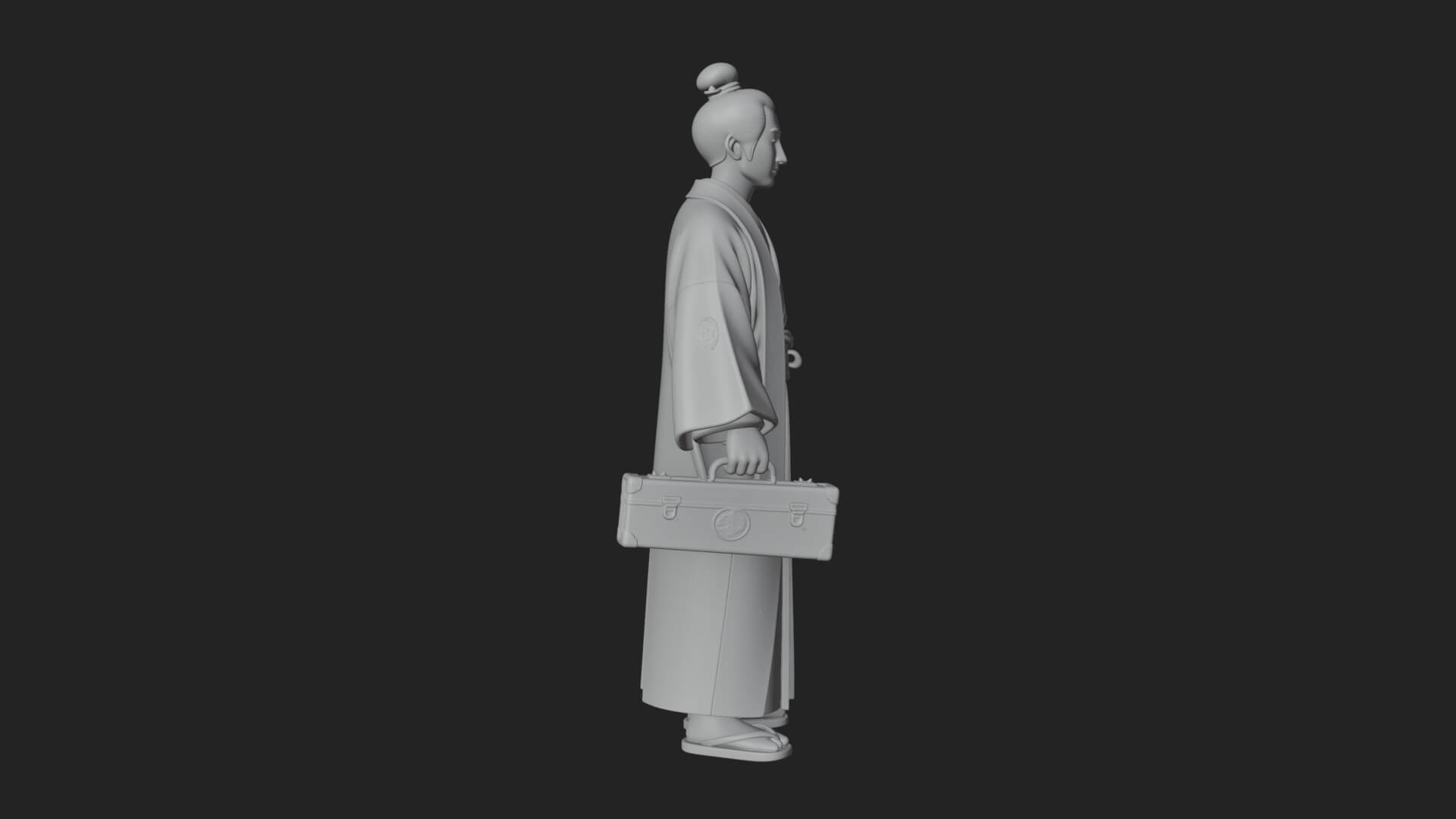Kimono Merchant Man Statue Design 1 3D Print Model 3D Model