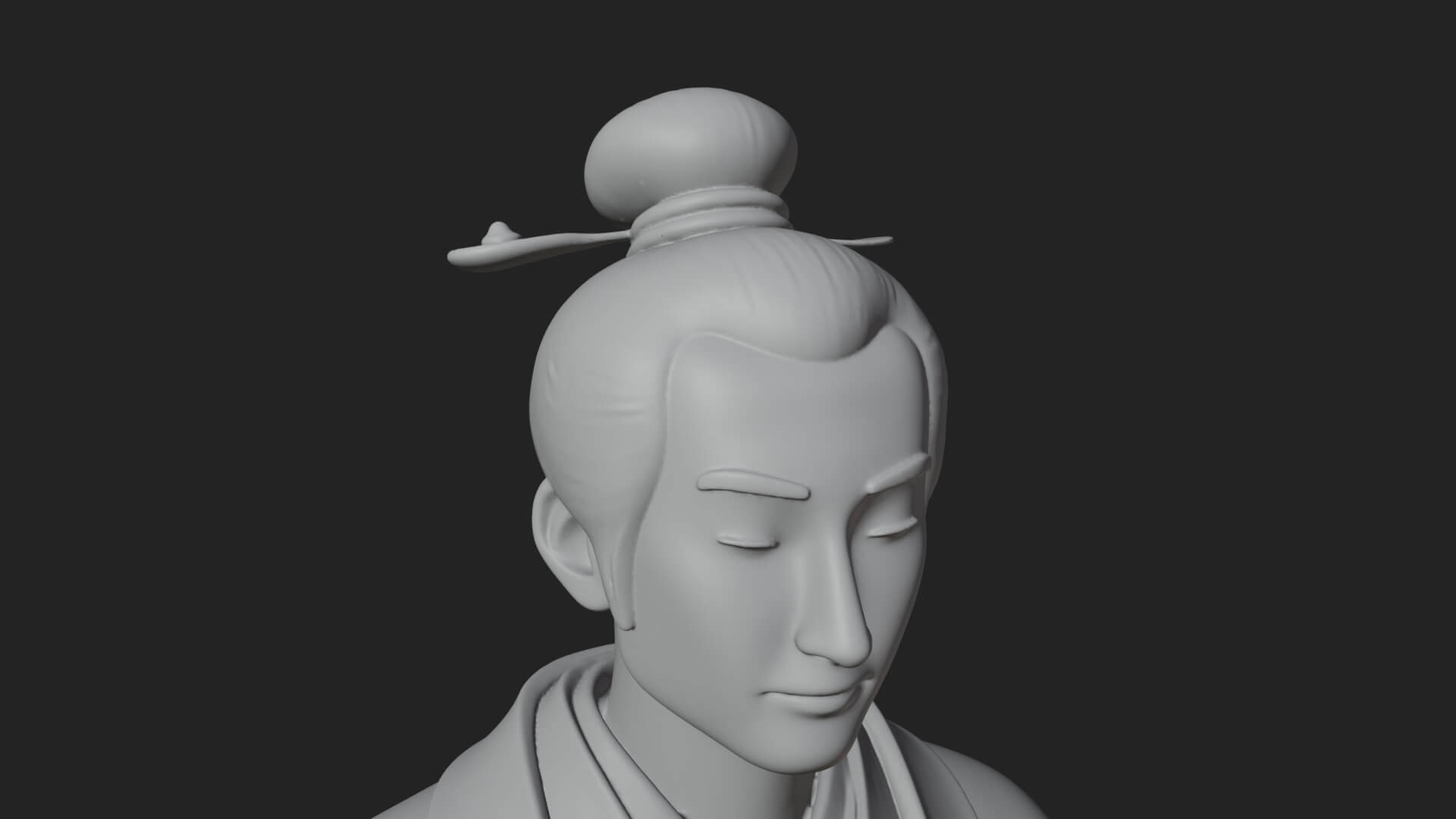 Kimono Merchant Man Statue Design 1 3D Print Model 3D Model