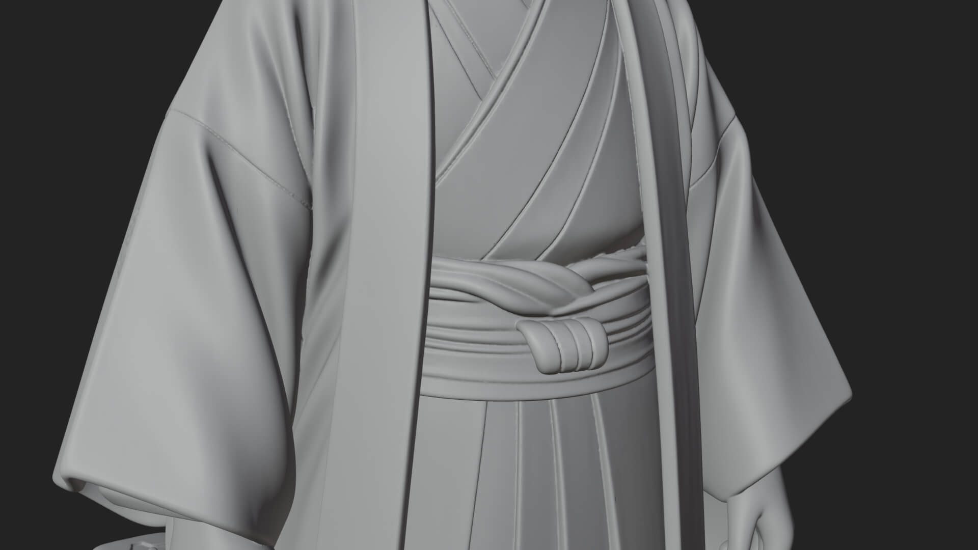 Kimono Merchant Man Statue Design 1 3D Print Model 3D Model