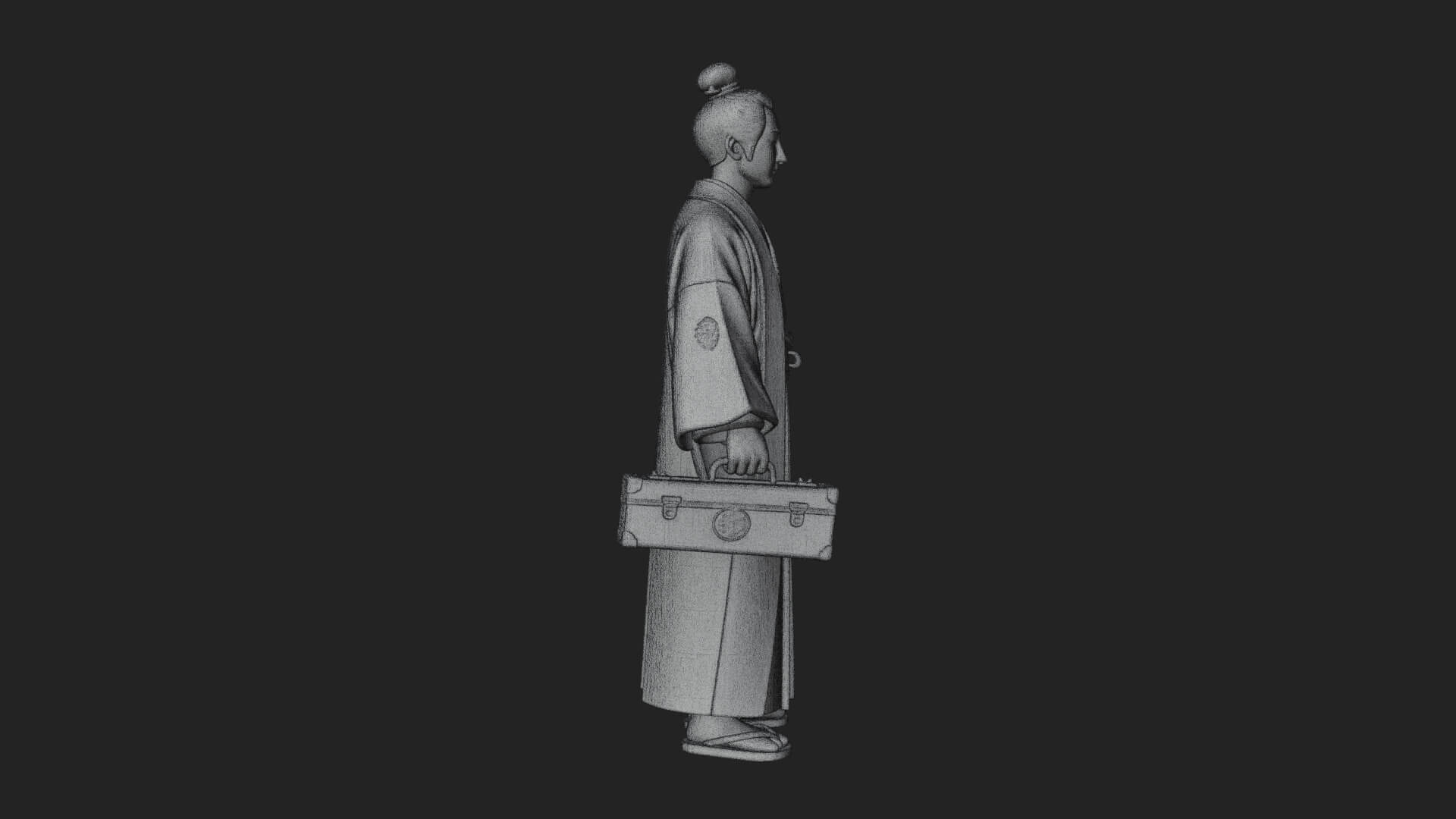 Kimono Merchant Man Statue Design 1 3D Print Model 3D Model
