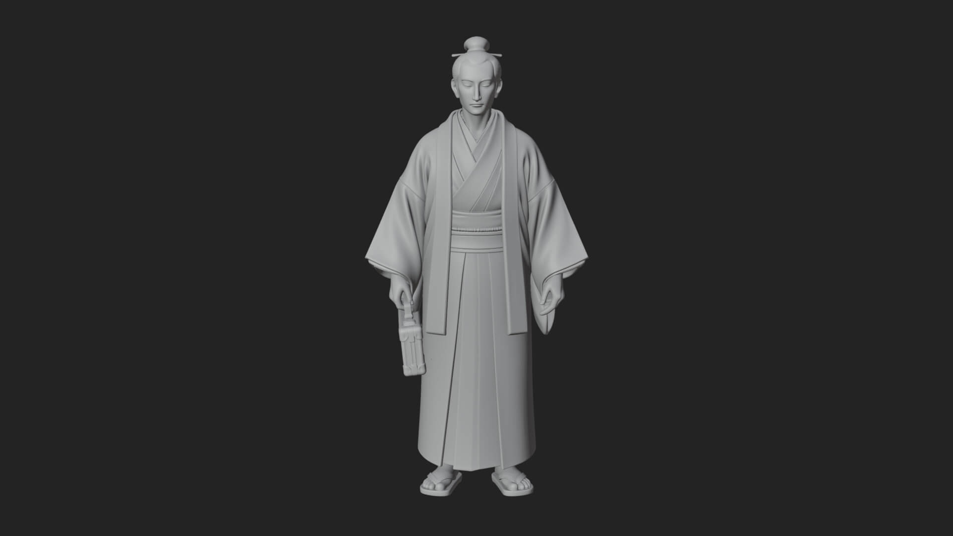 Kimono Merchant Man Statue Design 2 3D Print Model 3D Model