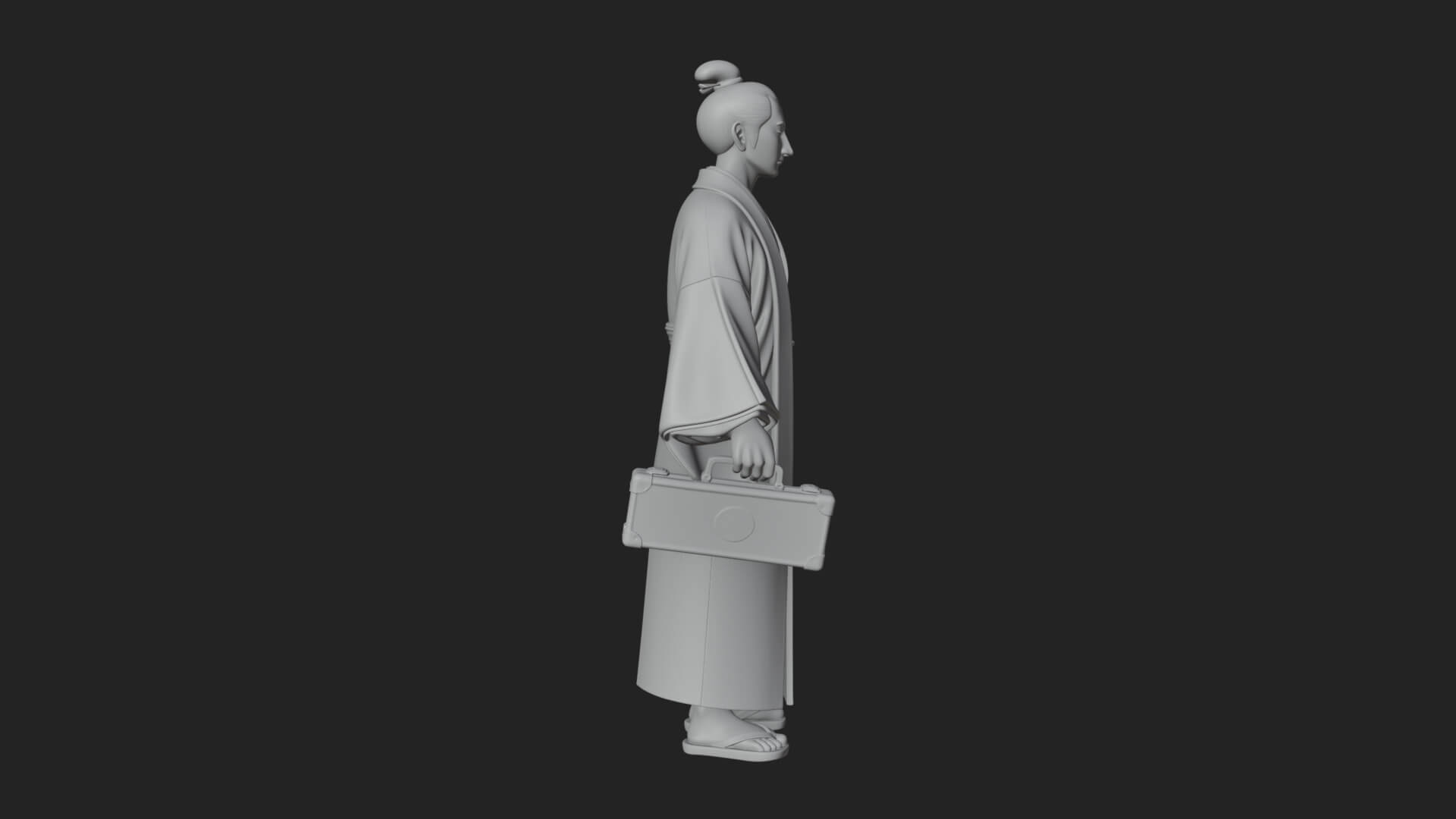 Kimono Merchant Man Statue Design 2 3D Print Model 3D Model