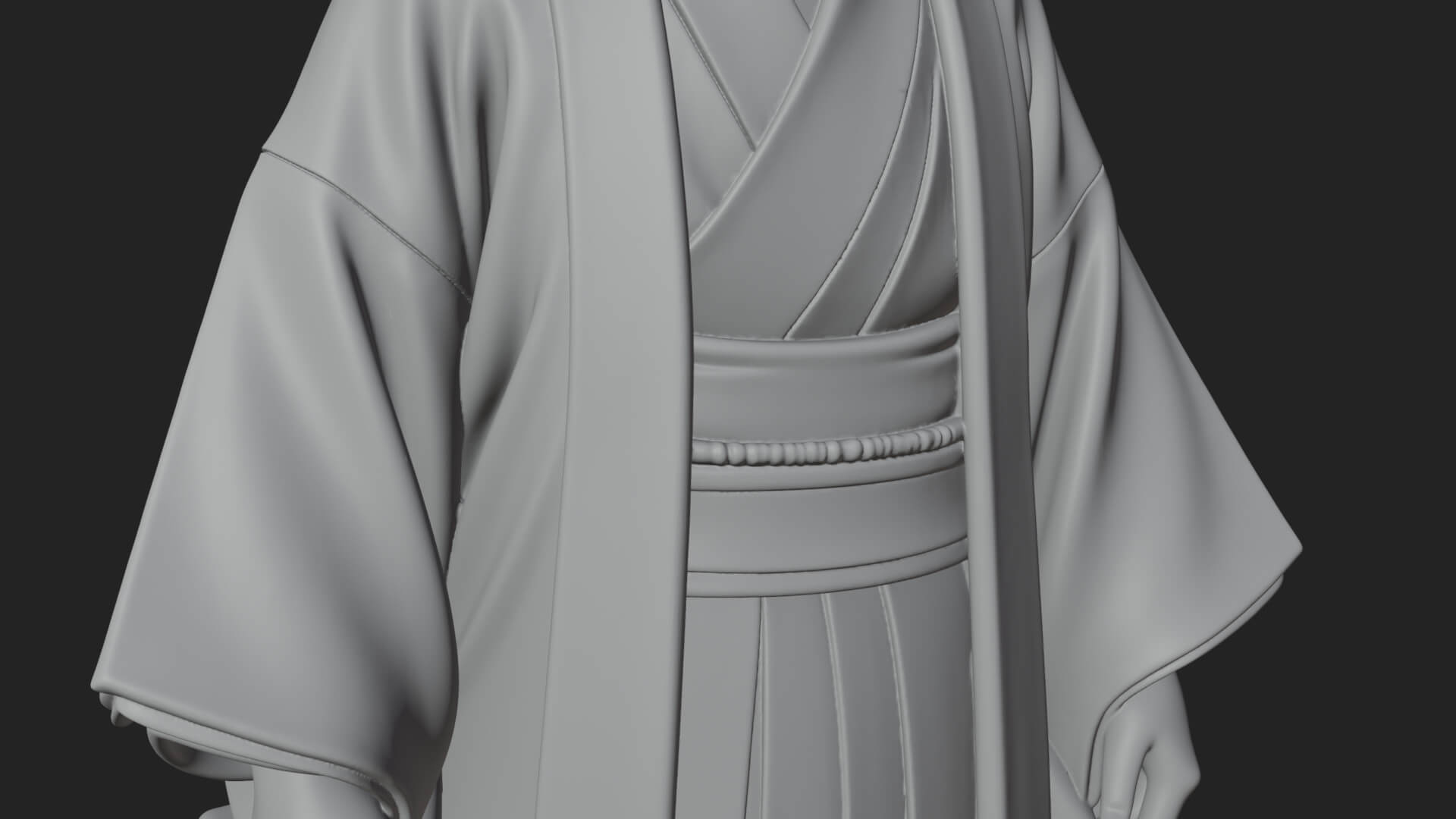 Kimono Merchant Man Statue Design 2 3D Print Model 3D Model