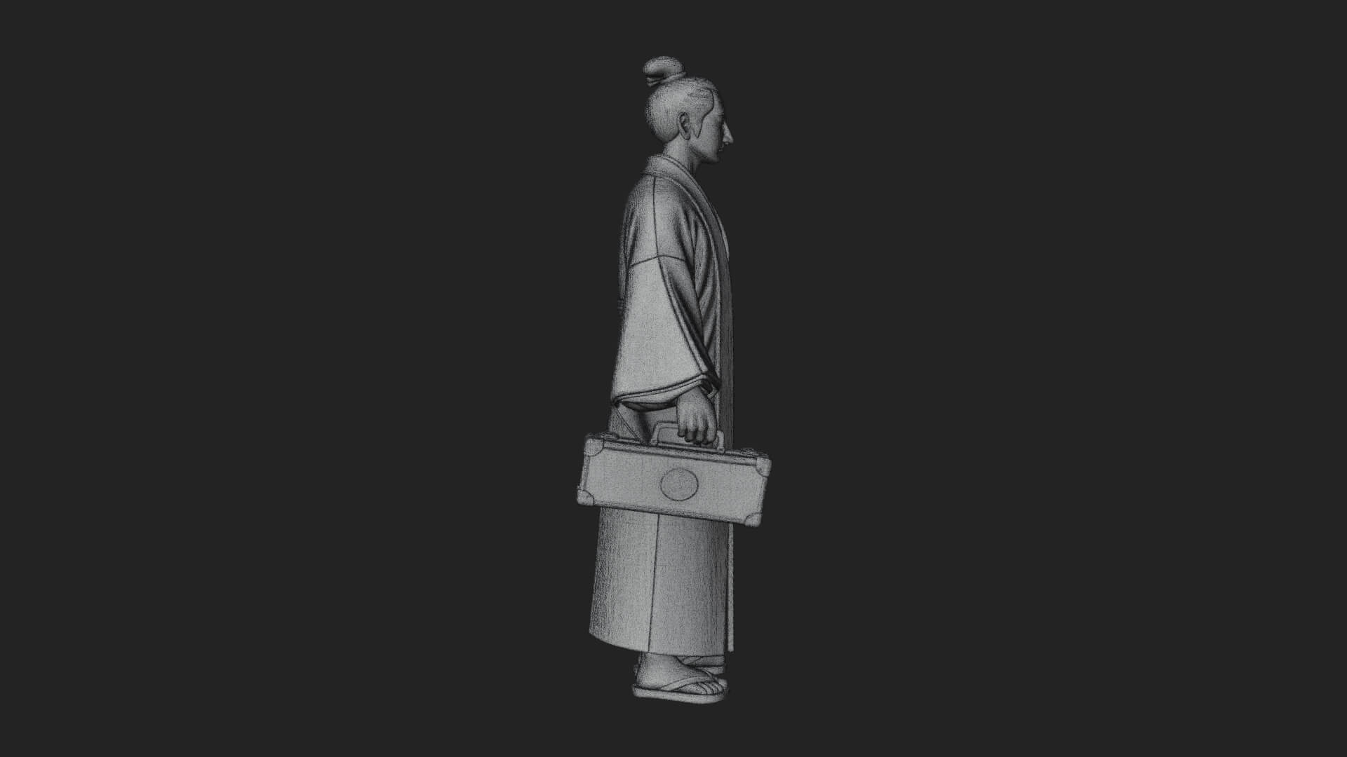 Kimono Merchant Man Statue Design 2 3D Print Model 3D Model
