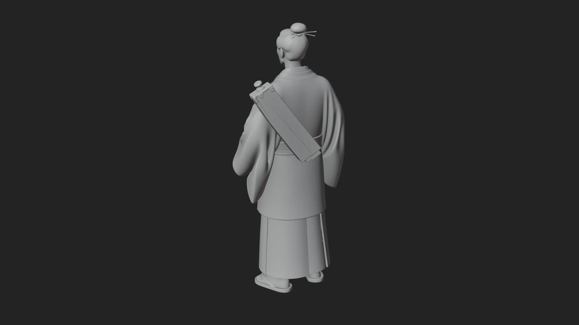 Kimono Merchant Man Statue Design 3 3D Print Model 3D Model