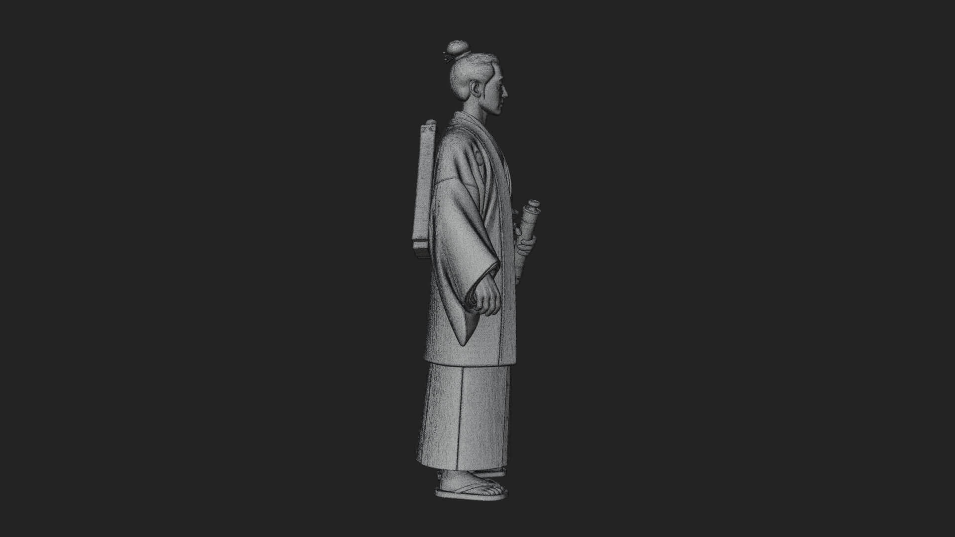 Kimono Merchant Man Statue Design 3 3D Print Model 3D Model