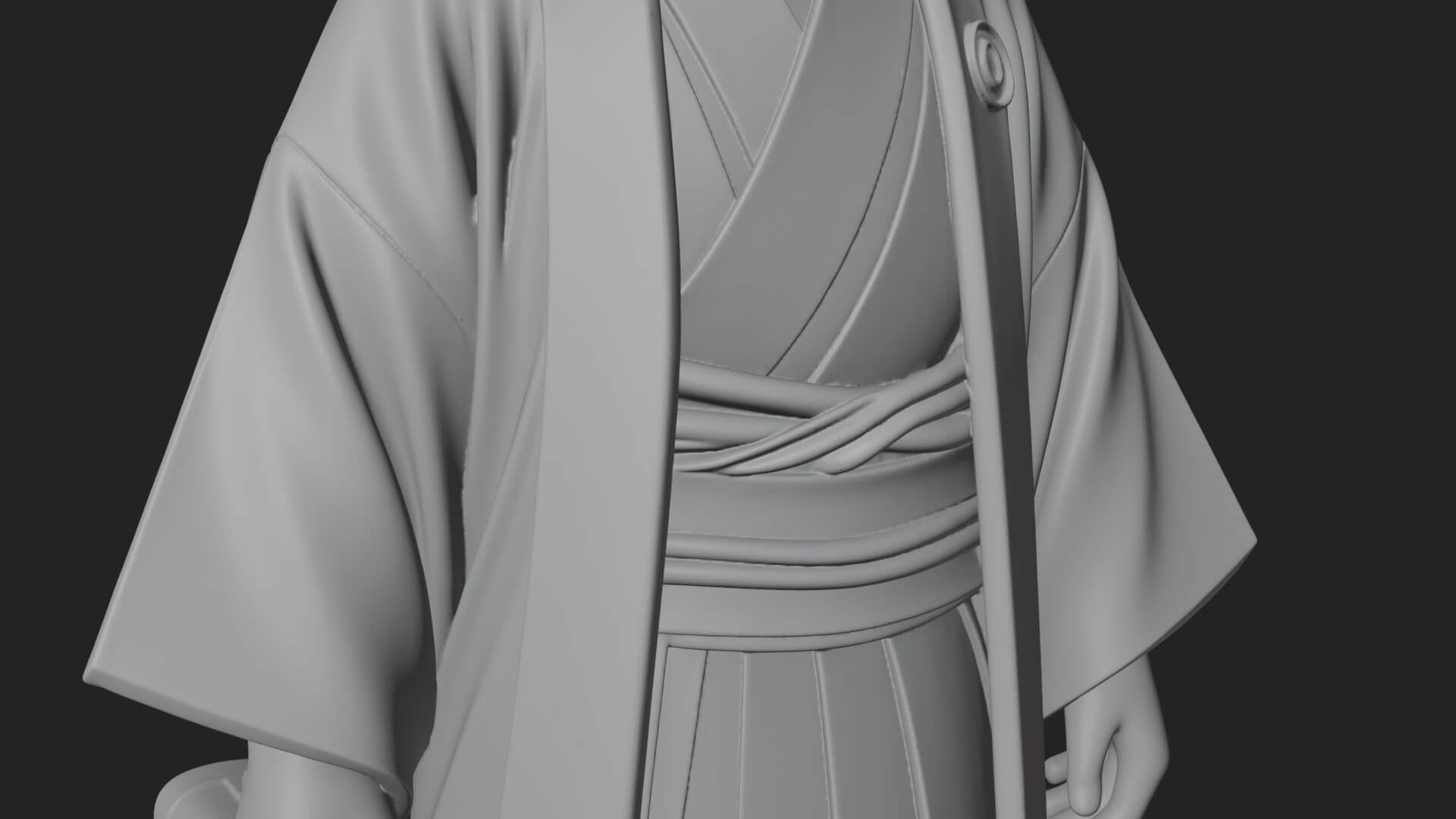 Kimono Merchant Man Statue Design 4 3D Print Model 3D Model